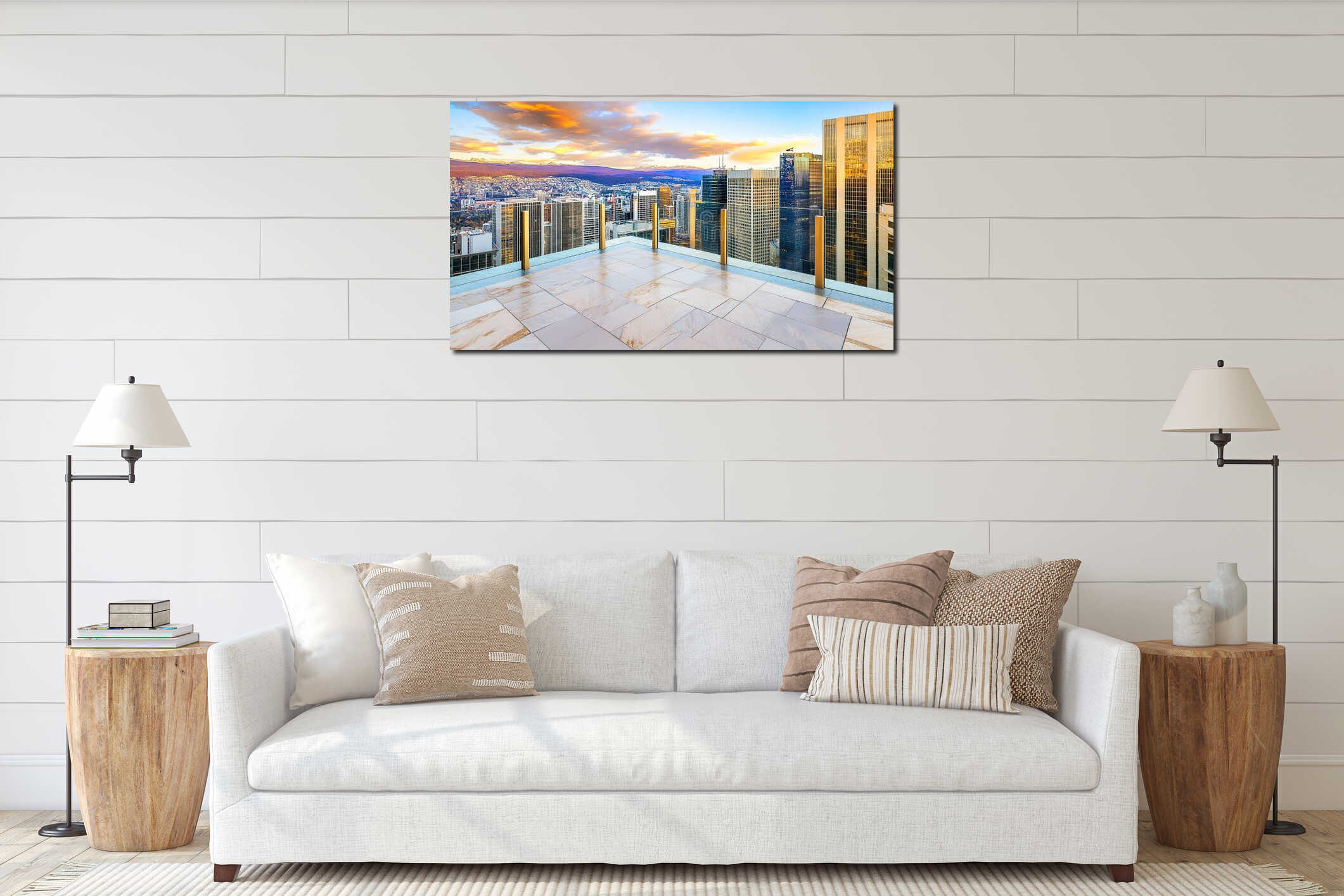 Canvas hanging interior mockup