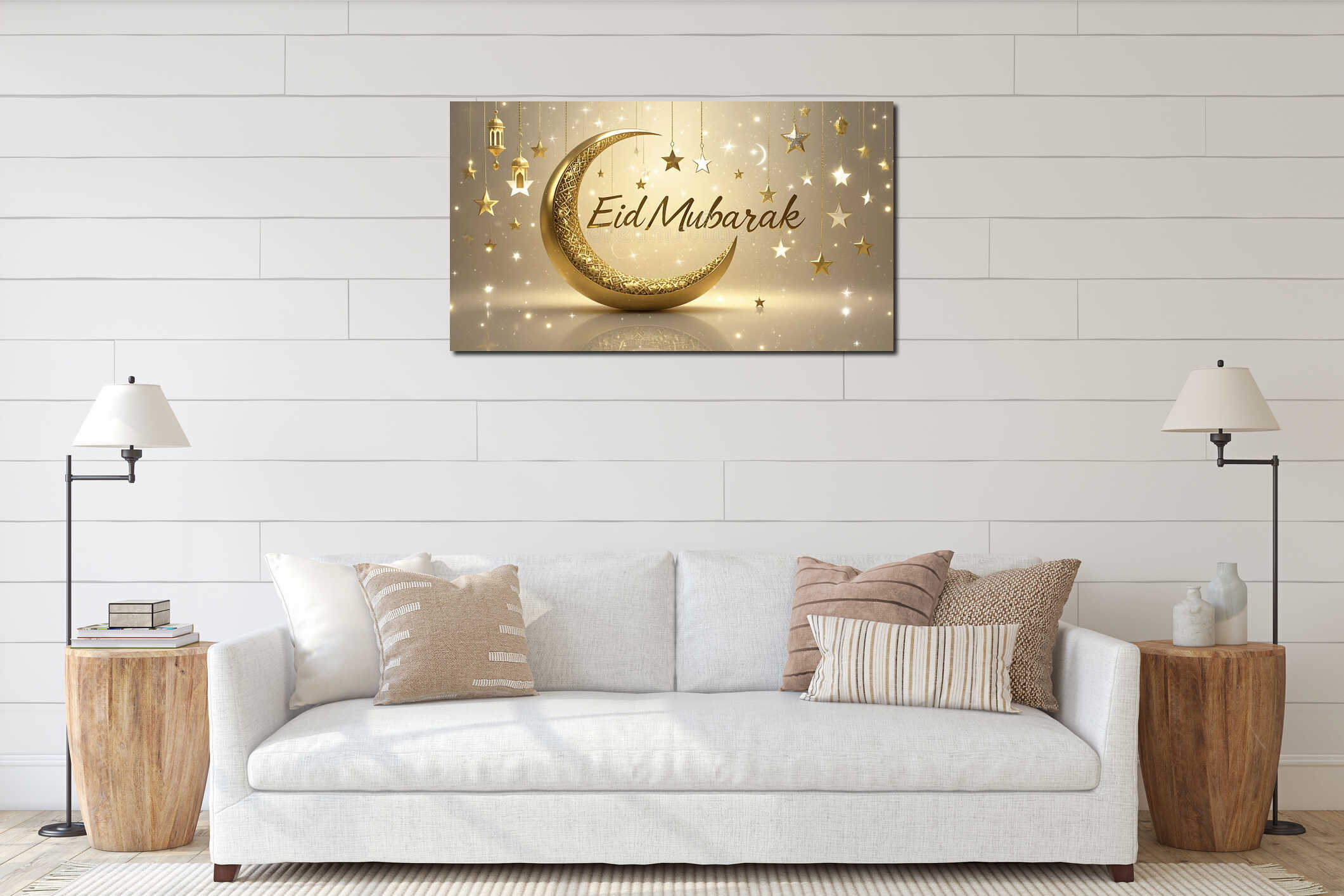 Canvas hanging interior mockup