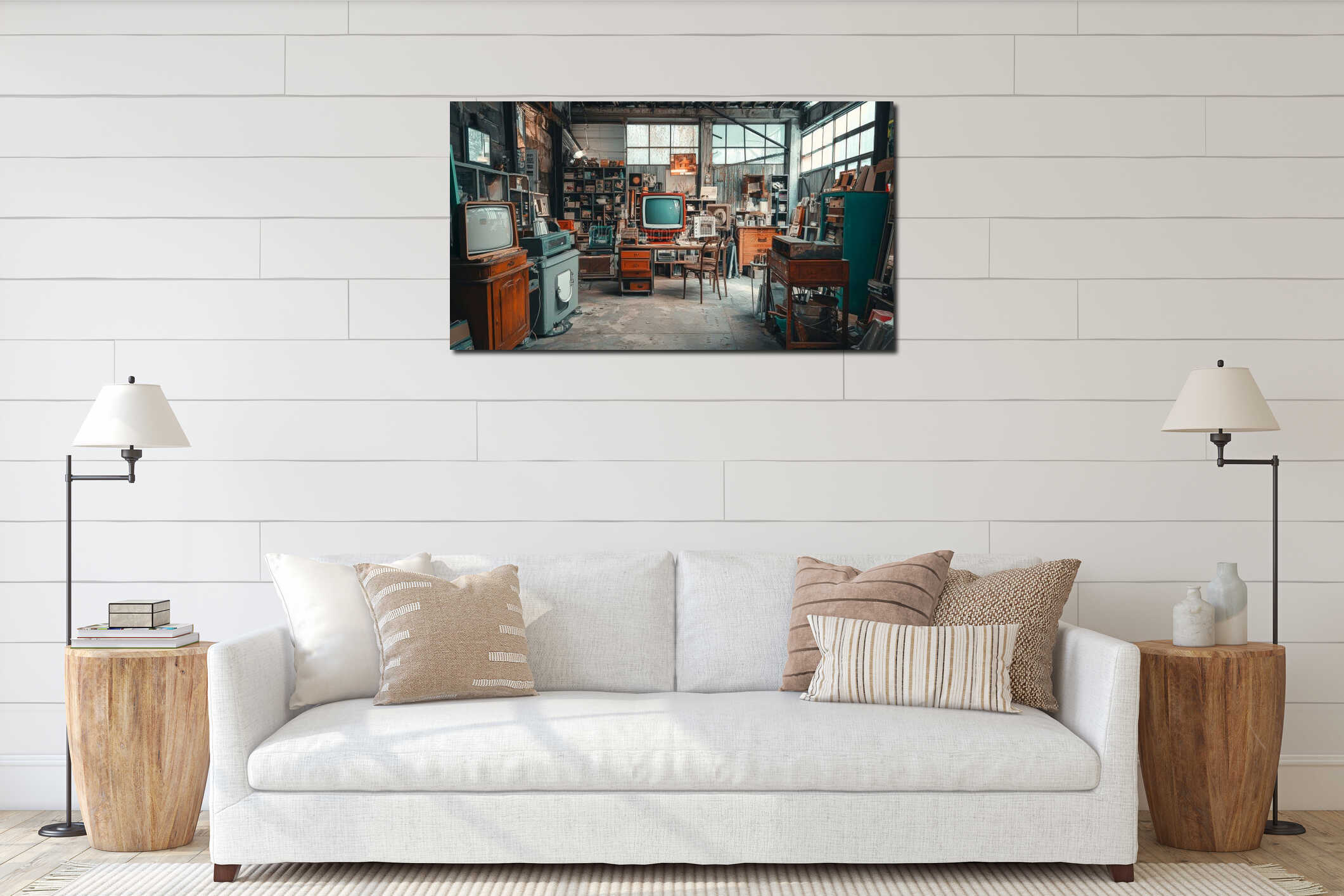 Canvas hanging interior mockup