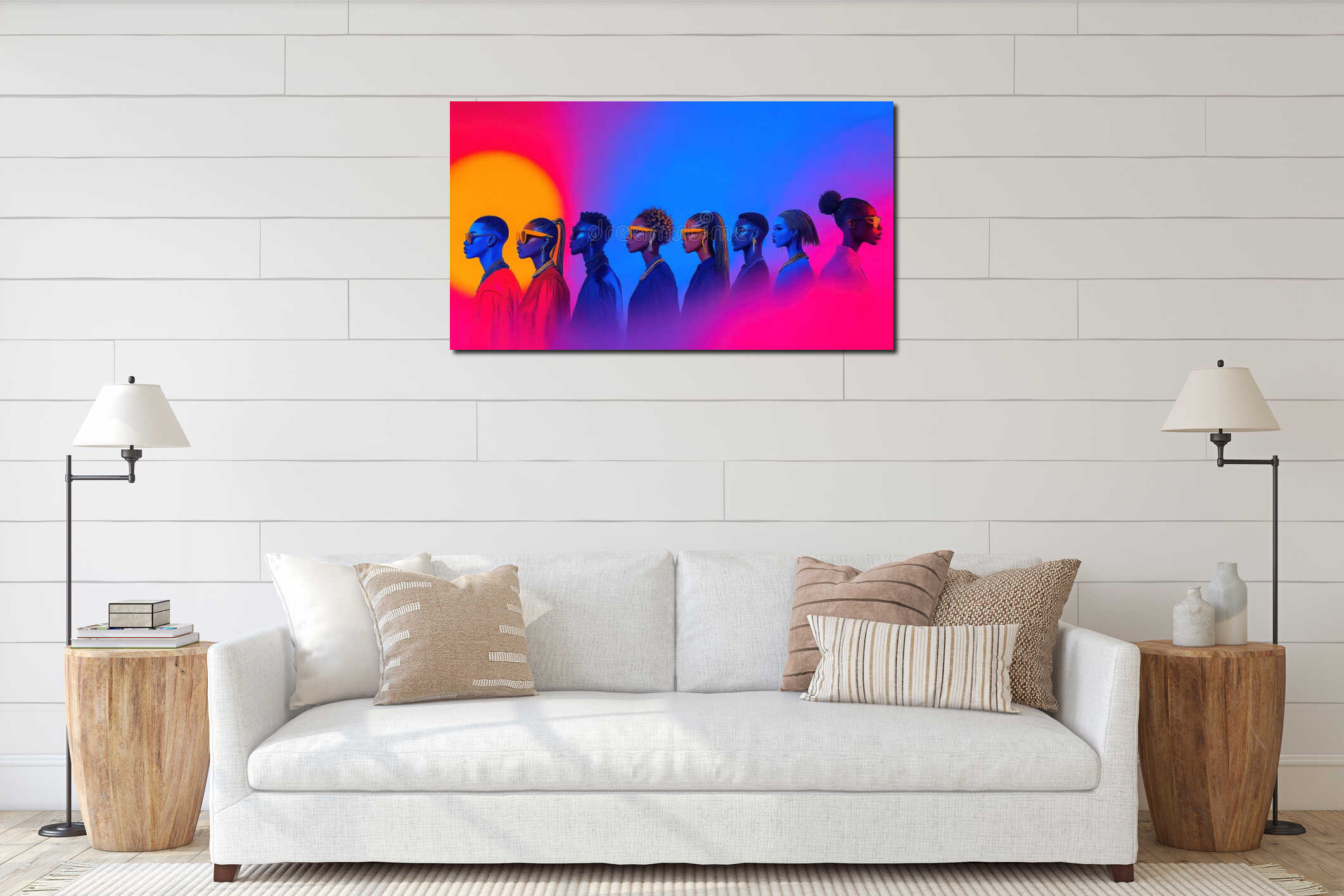 Canvas hanging interior mockup