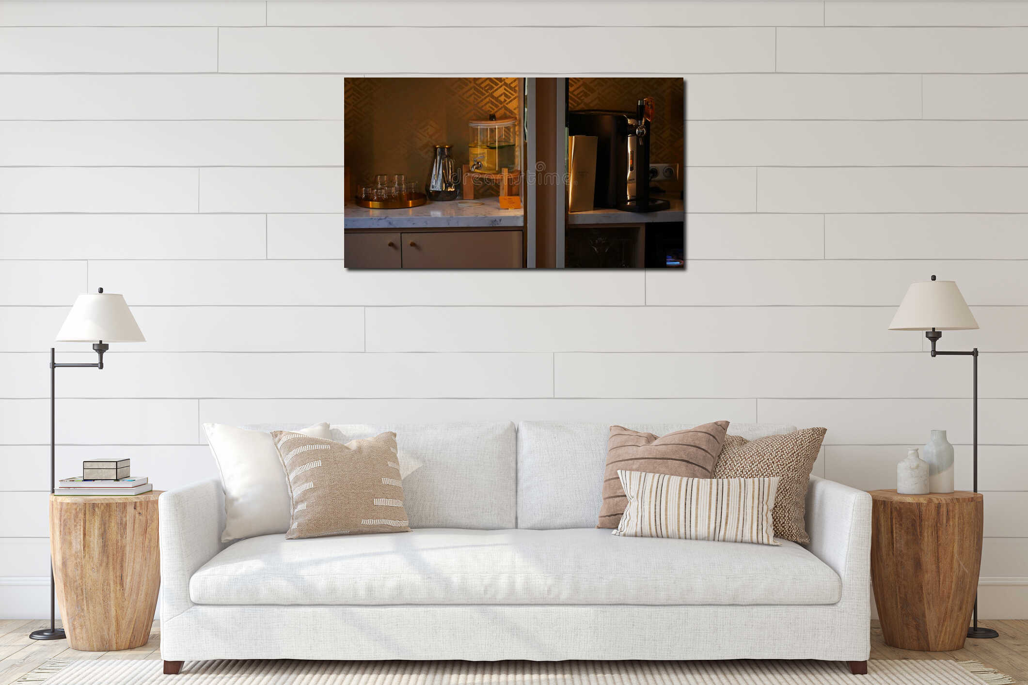 Canvas hanging interior mockup