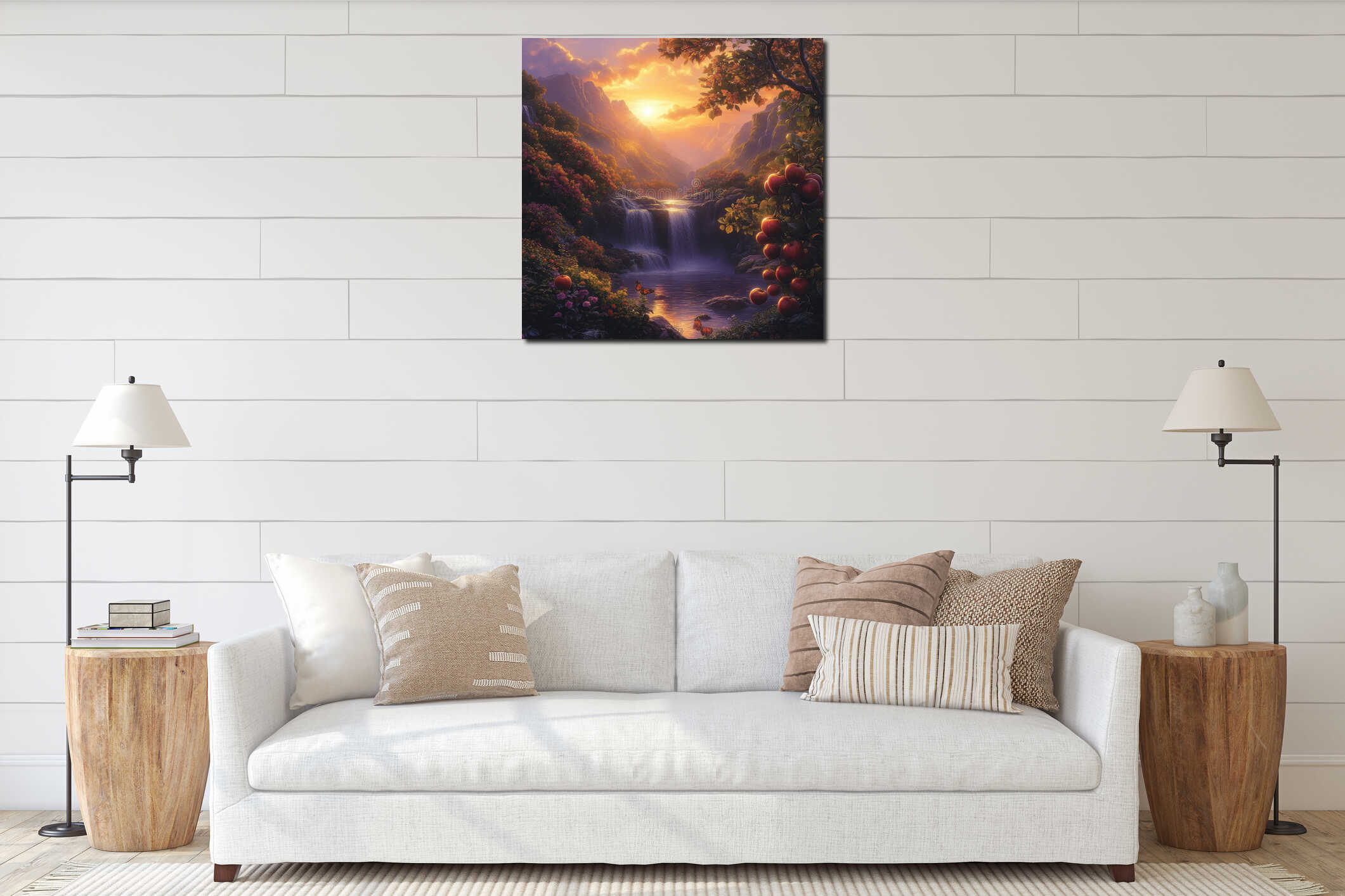 Canvas hanging interior mockup