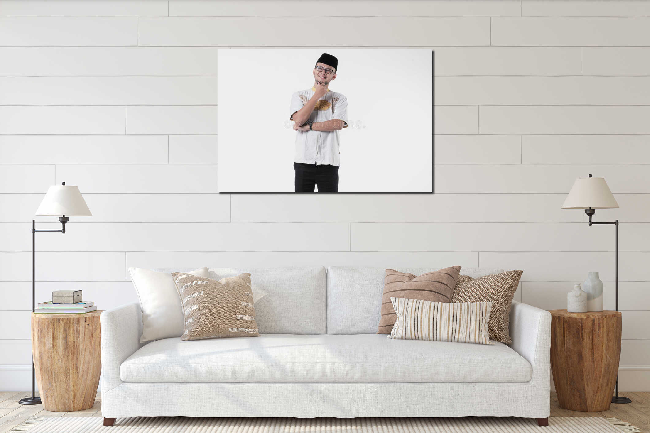 Canvas hanging interior mockup