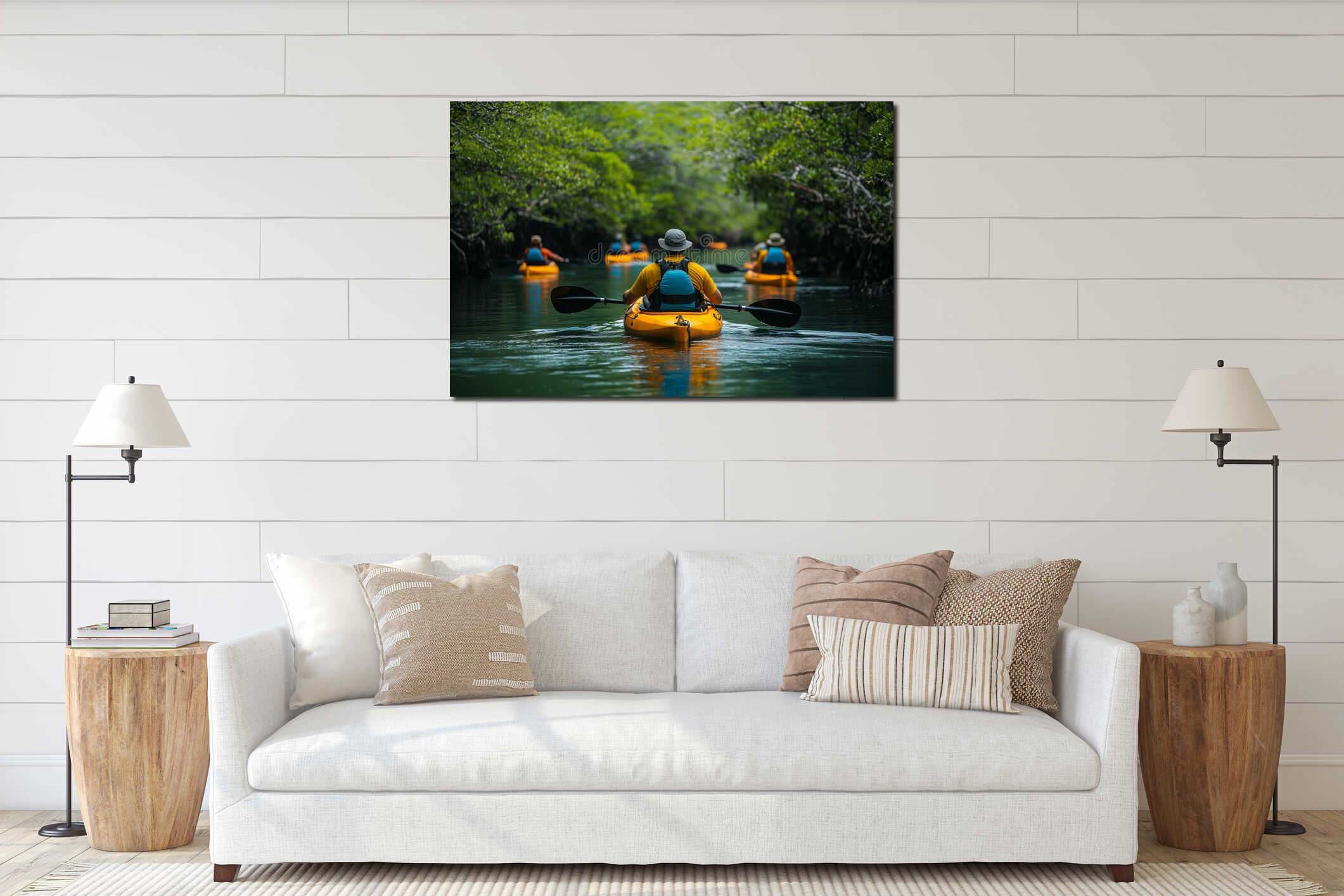 Canvas hanging interior mockup