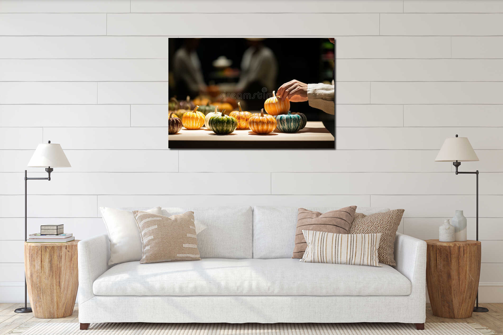 Canvas hanging interior mockup