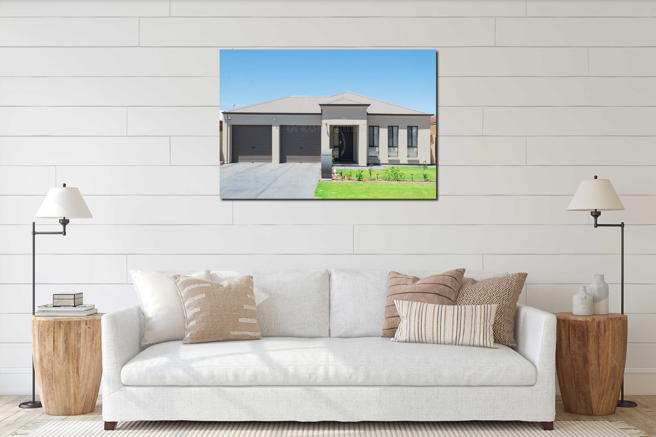Canvas hanging interior mockup