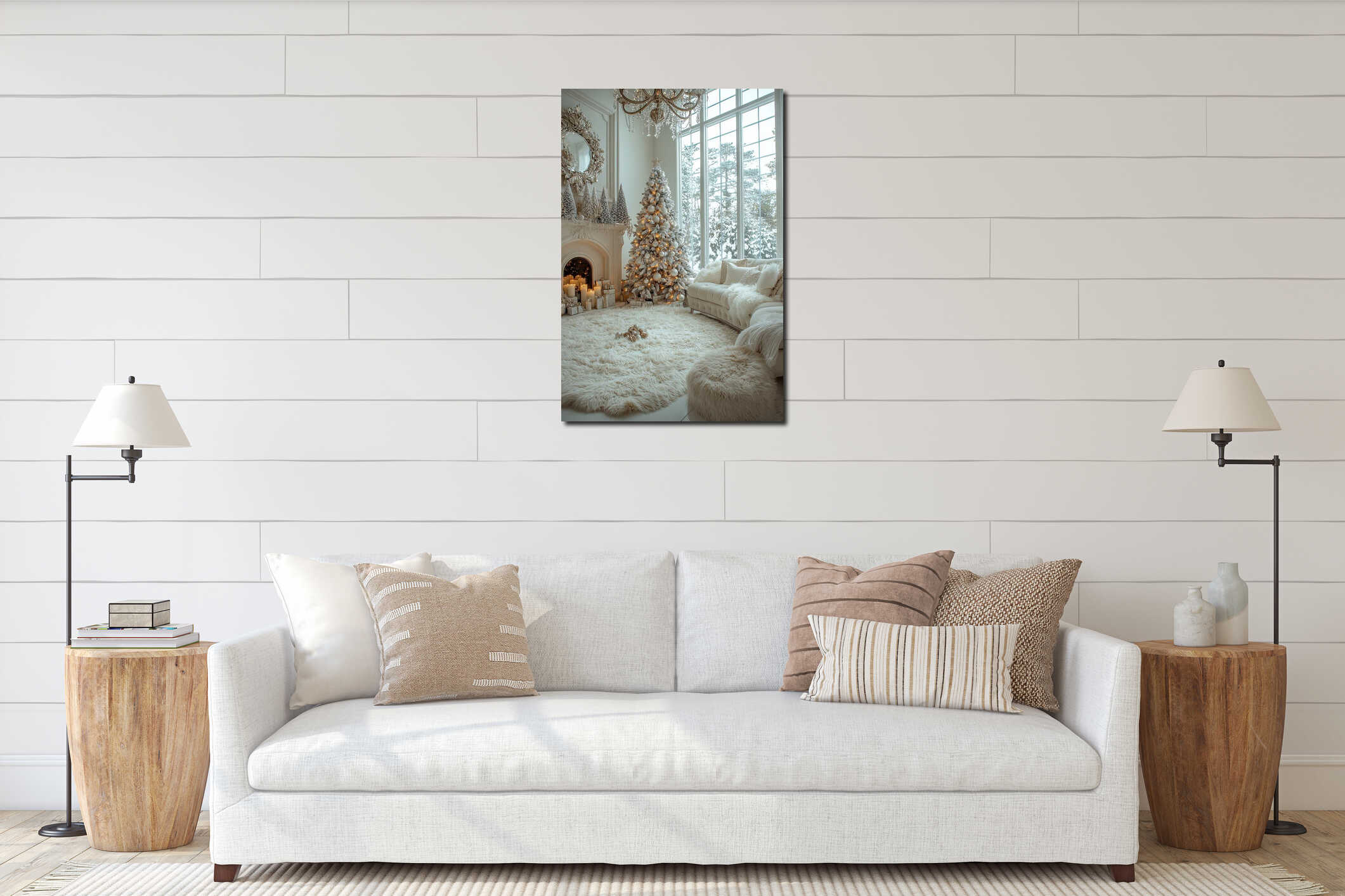 Canvas hanging interior mockup