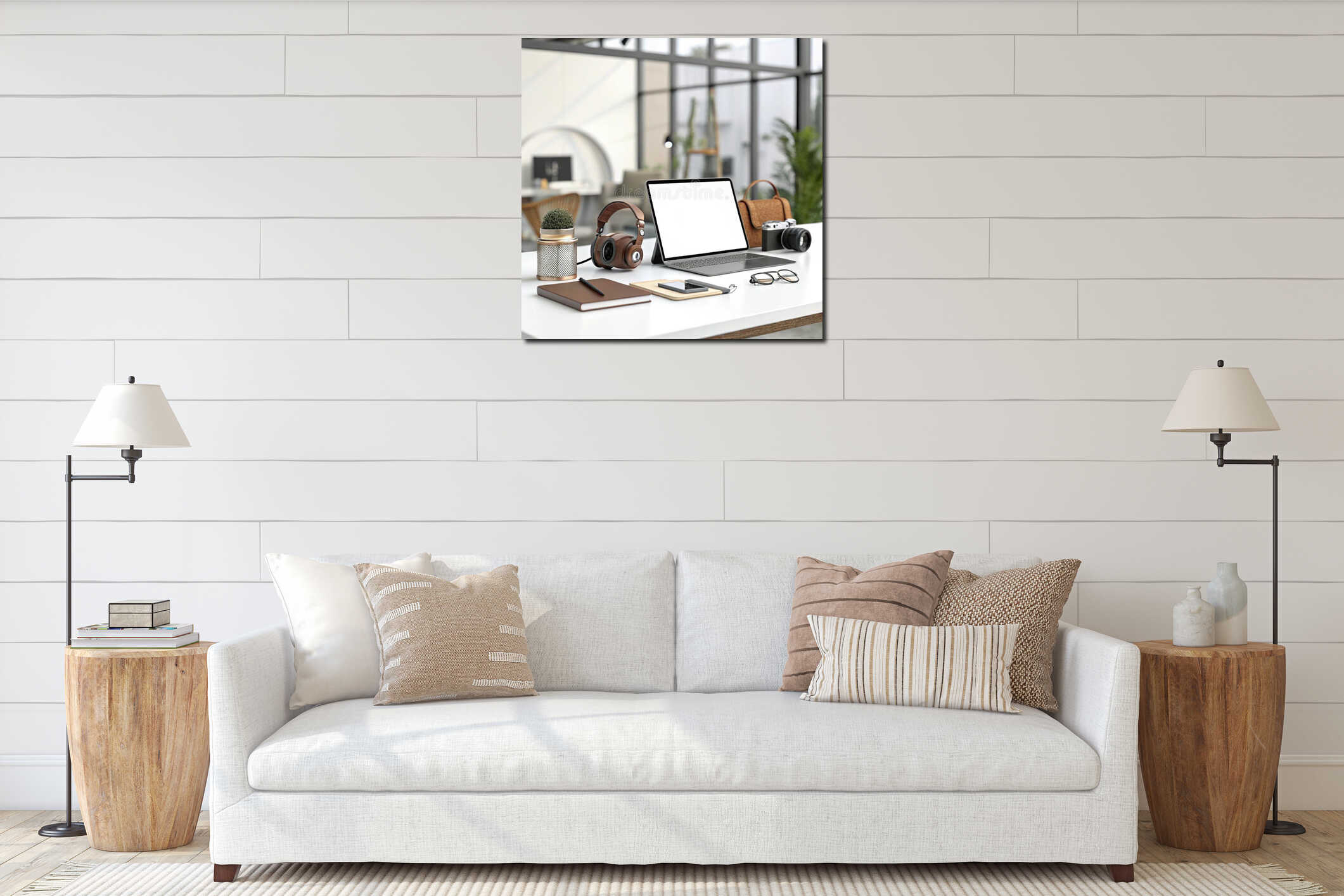 Canvas hanging interior mockup