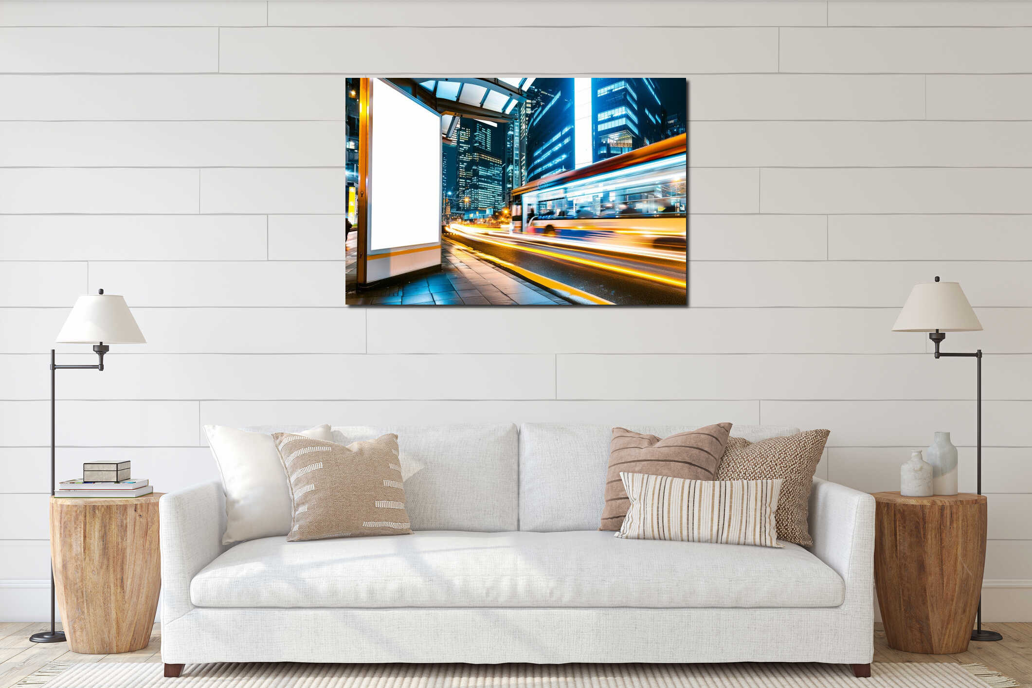 Canvas hanging interior mockup