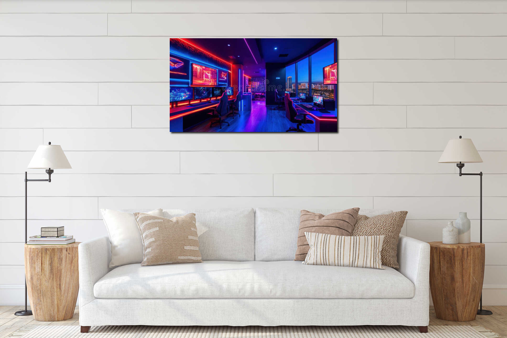 Canvas hanging interior mockup