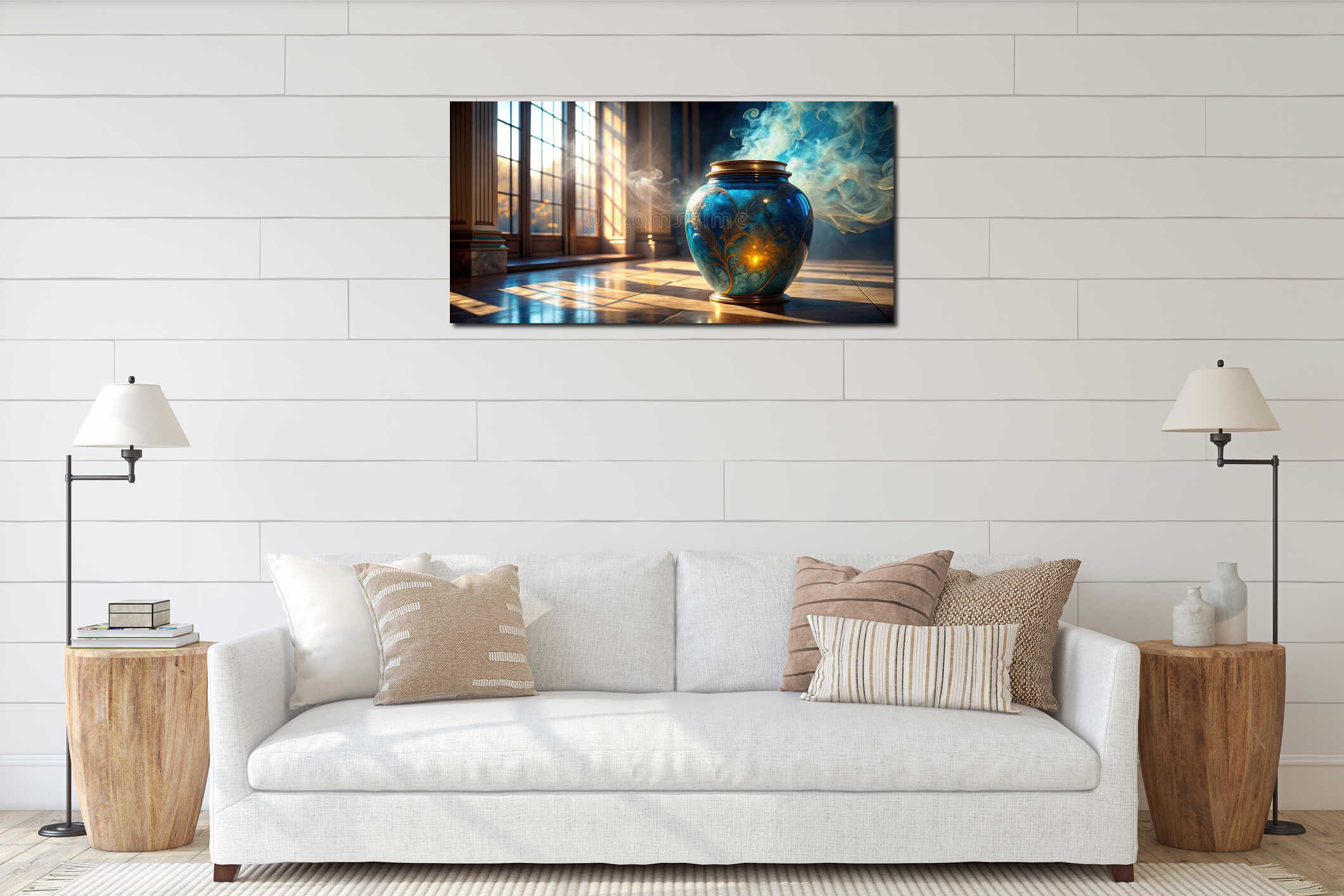 Canvas hanging interior mockup