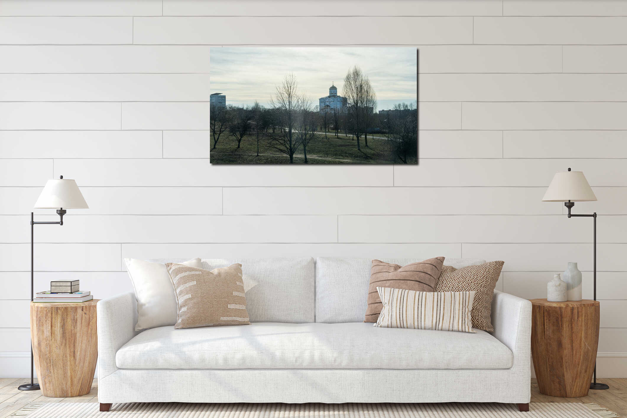 Canvas hanging interior mockup