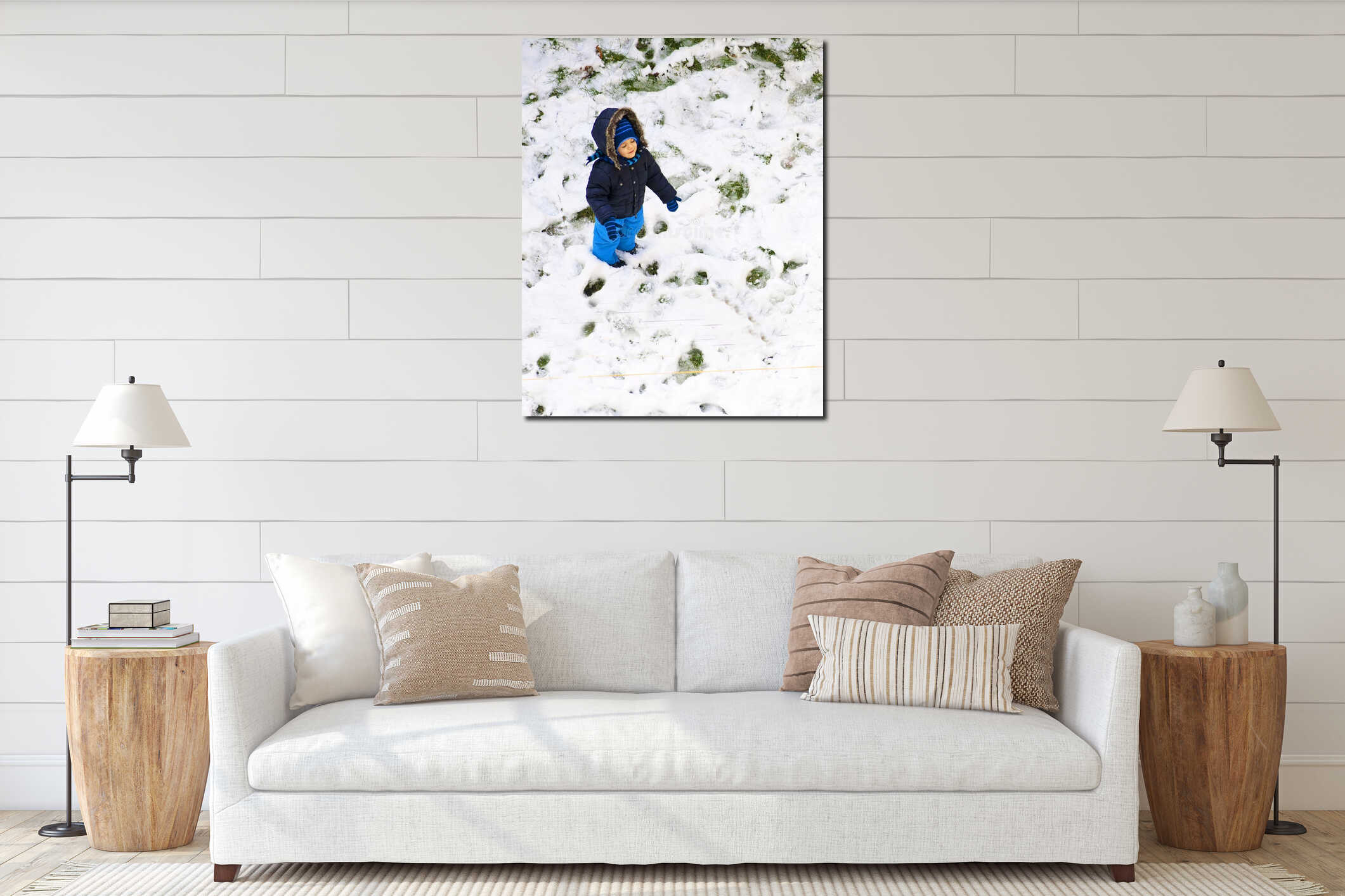 Canvas hanging interior mockup