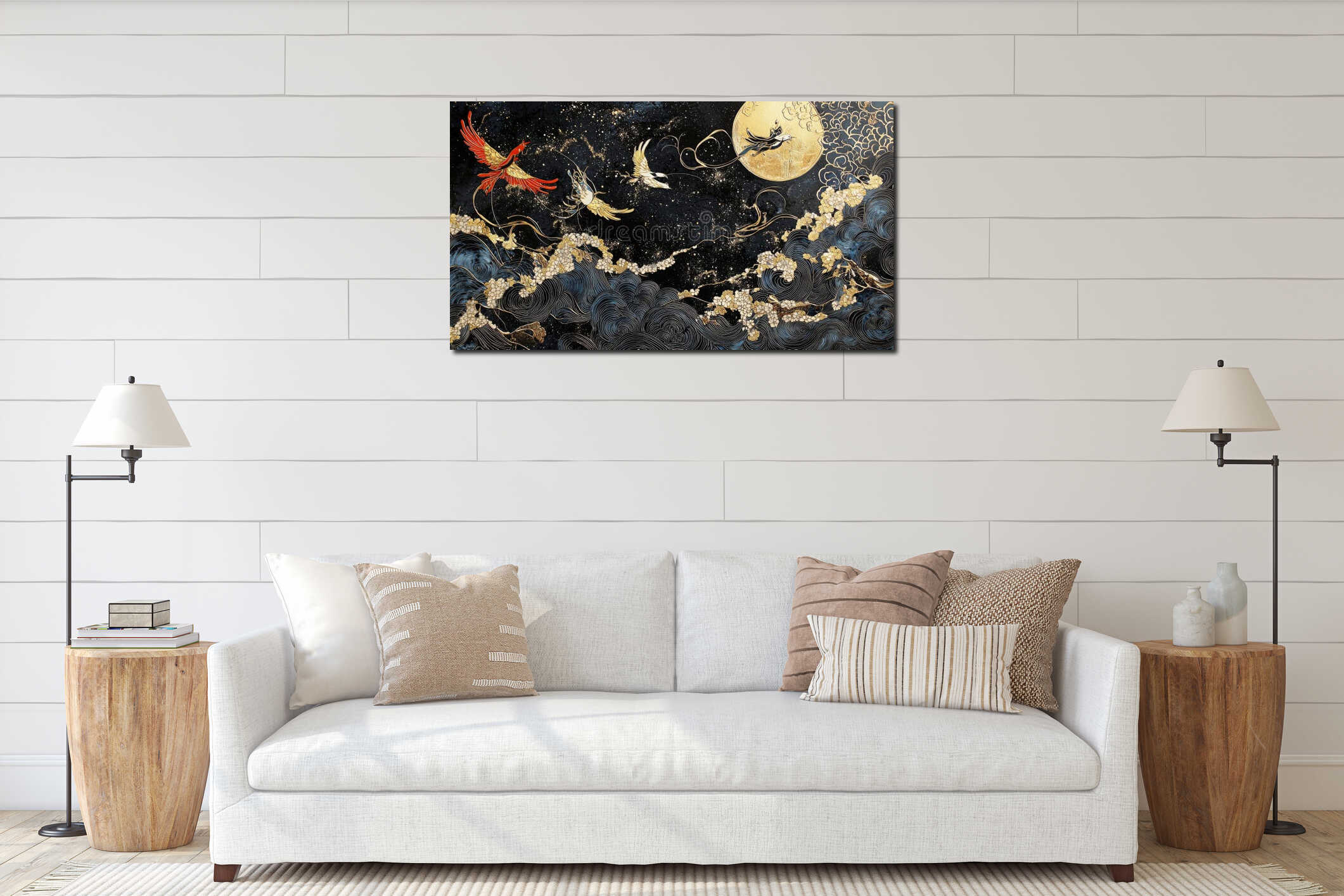 Canvas hanging interior mockup