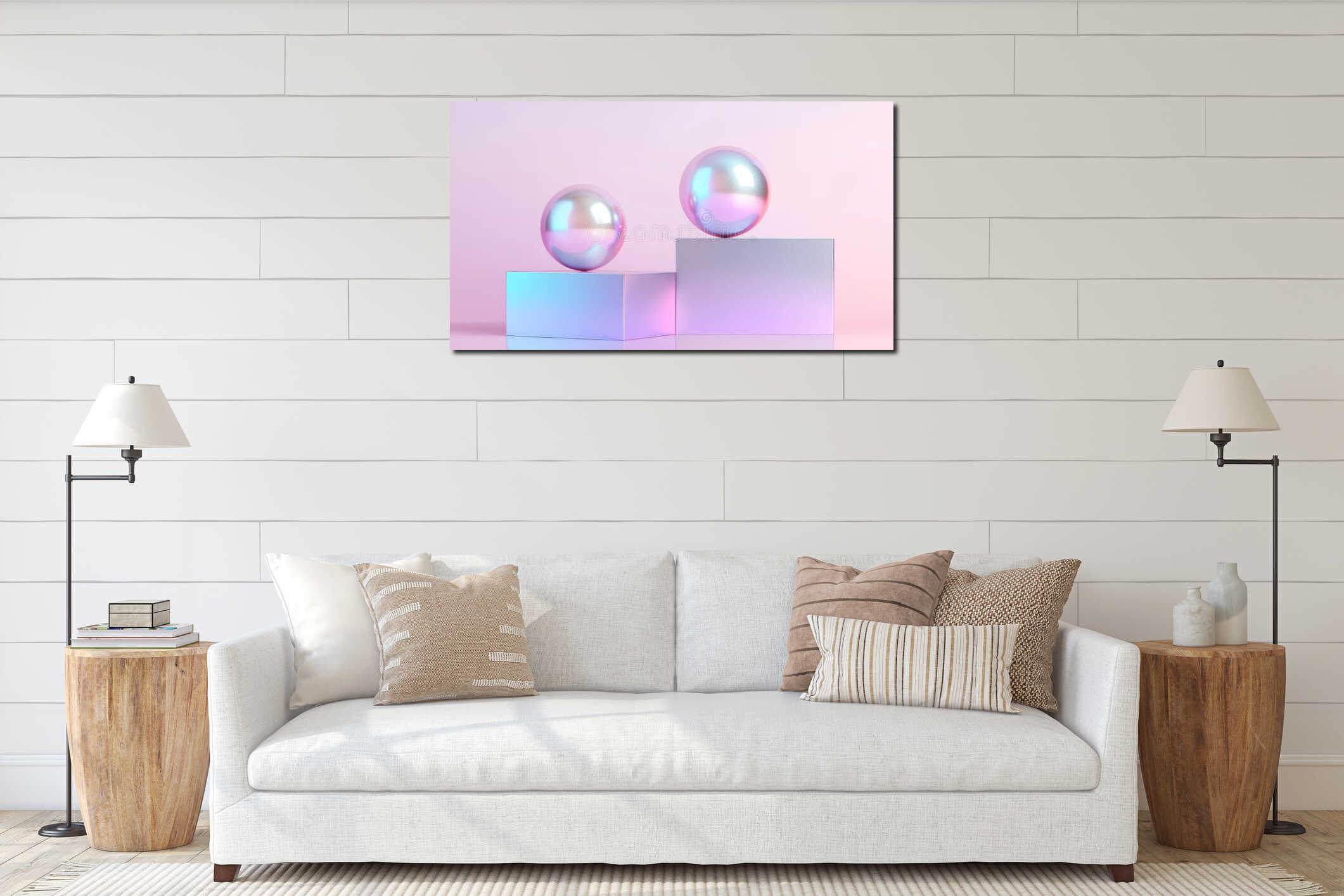 Canvas hanging interior mockup