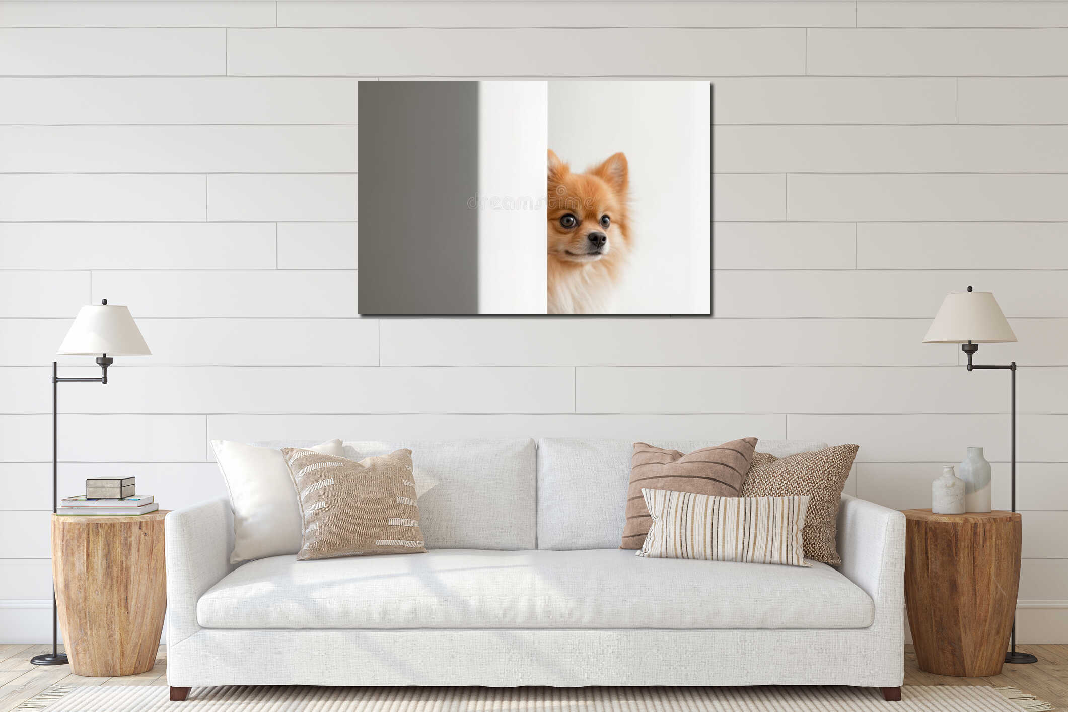 Canvas hanging interior mockup