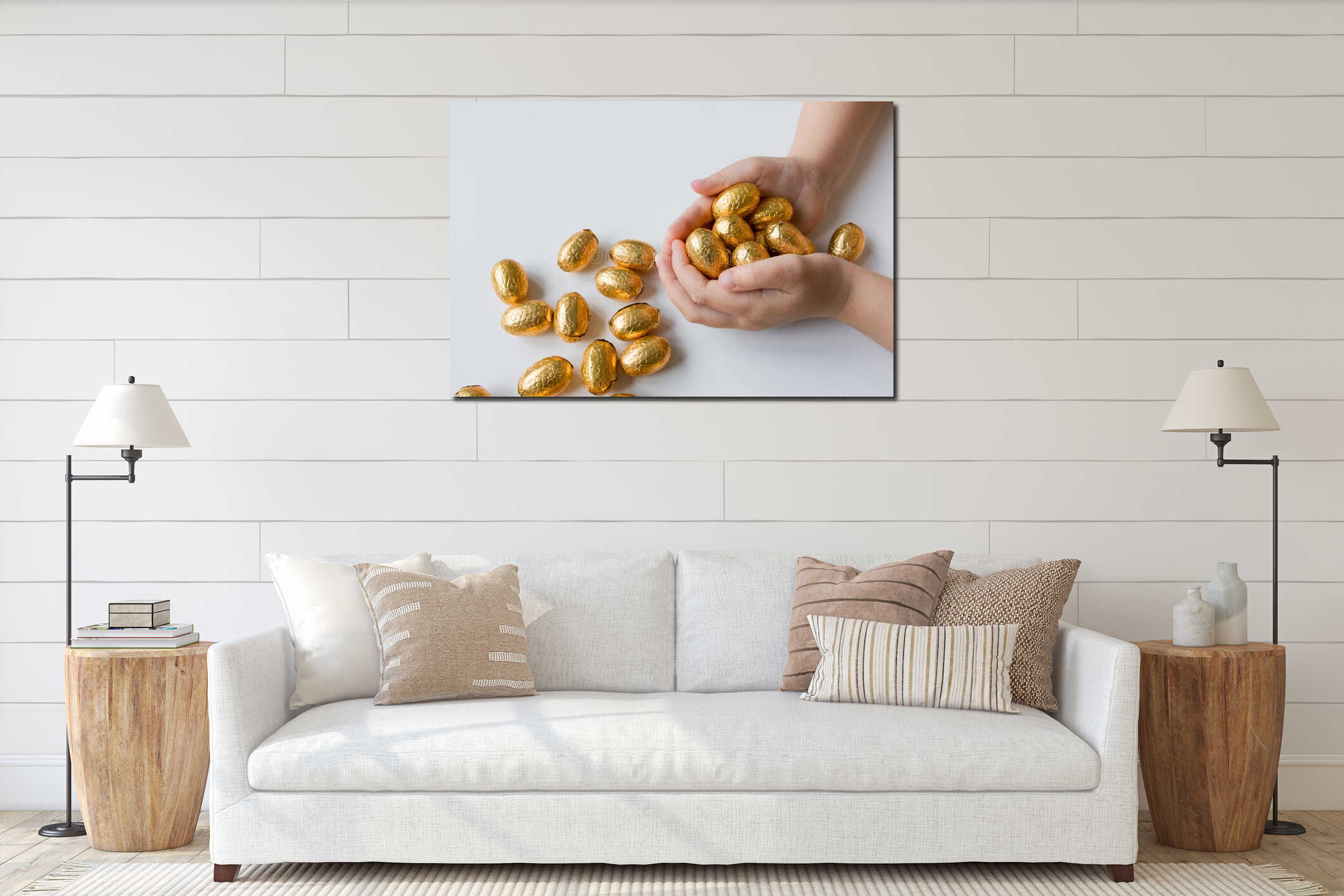 Canvas hanging interior mockup