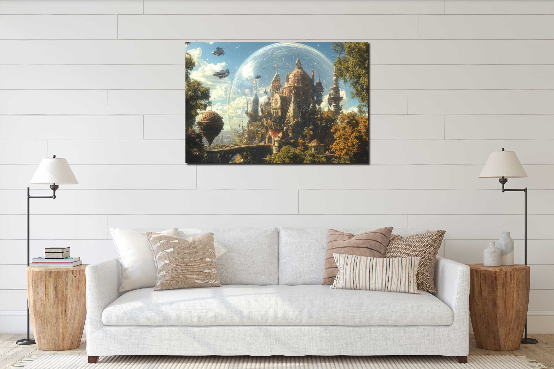 Canvas hanging interior mockup