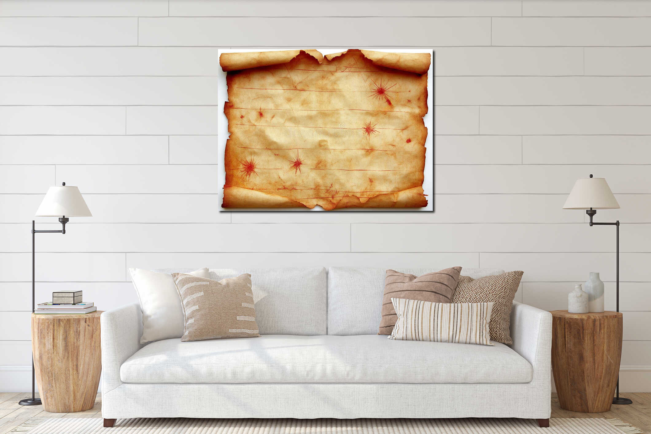 Canvas hanging interior mockup