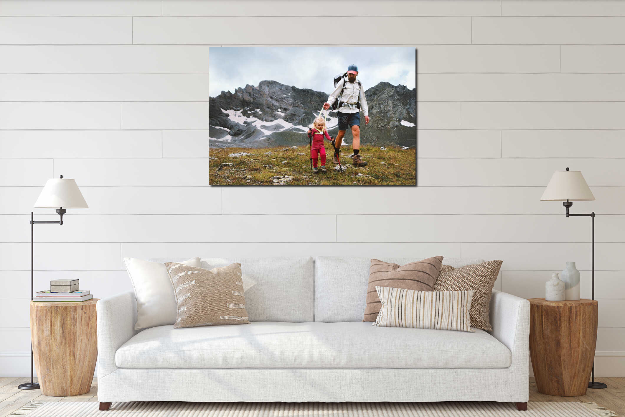 Canvas hanging interior mockup