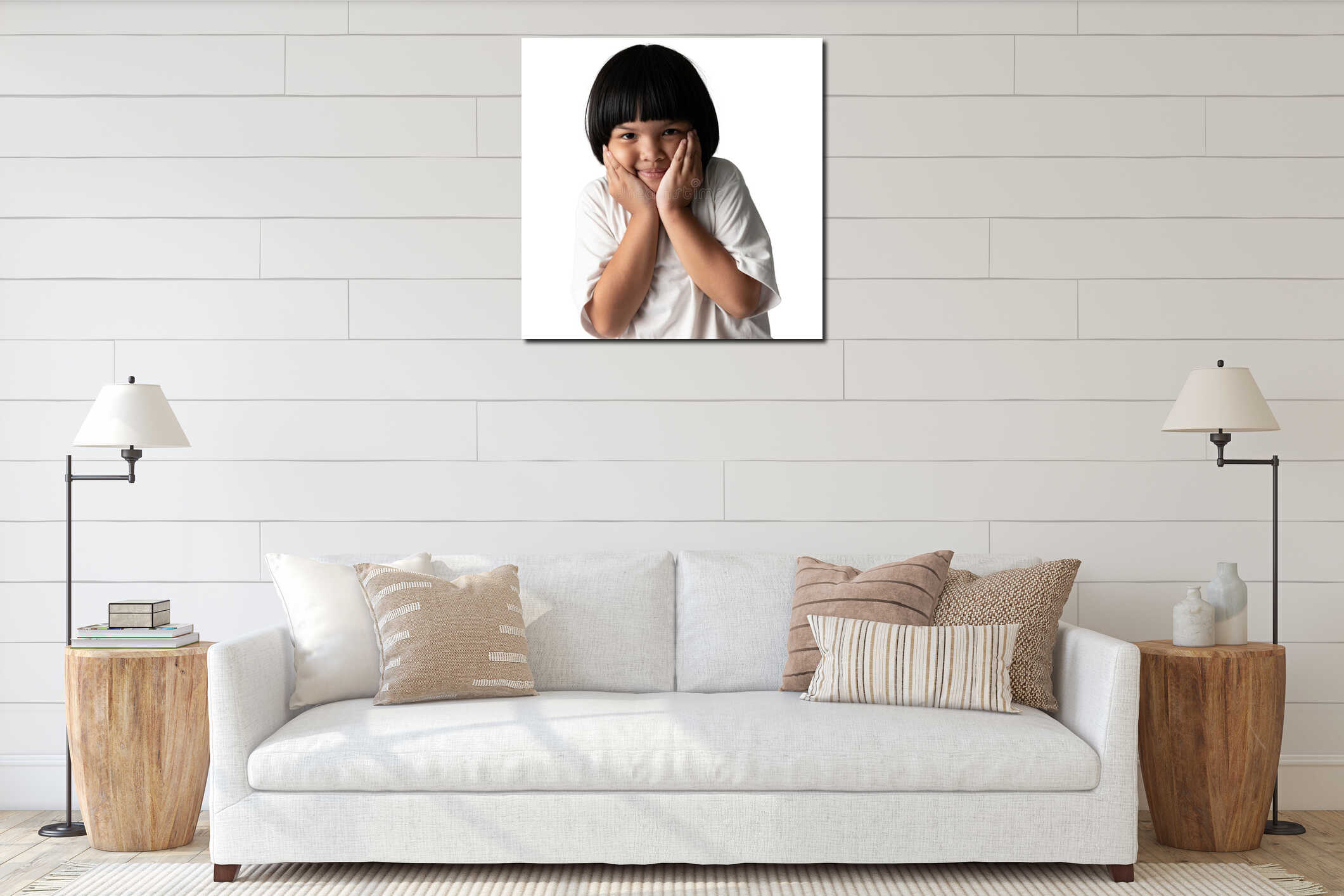 Canvas hanging interior mockup