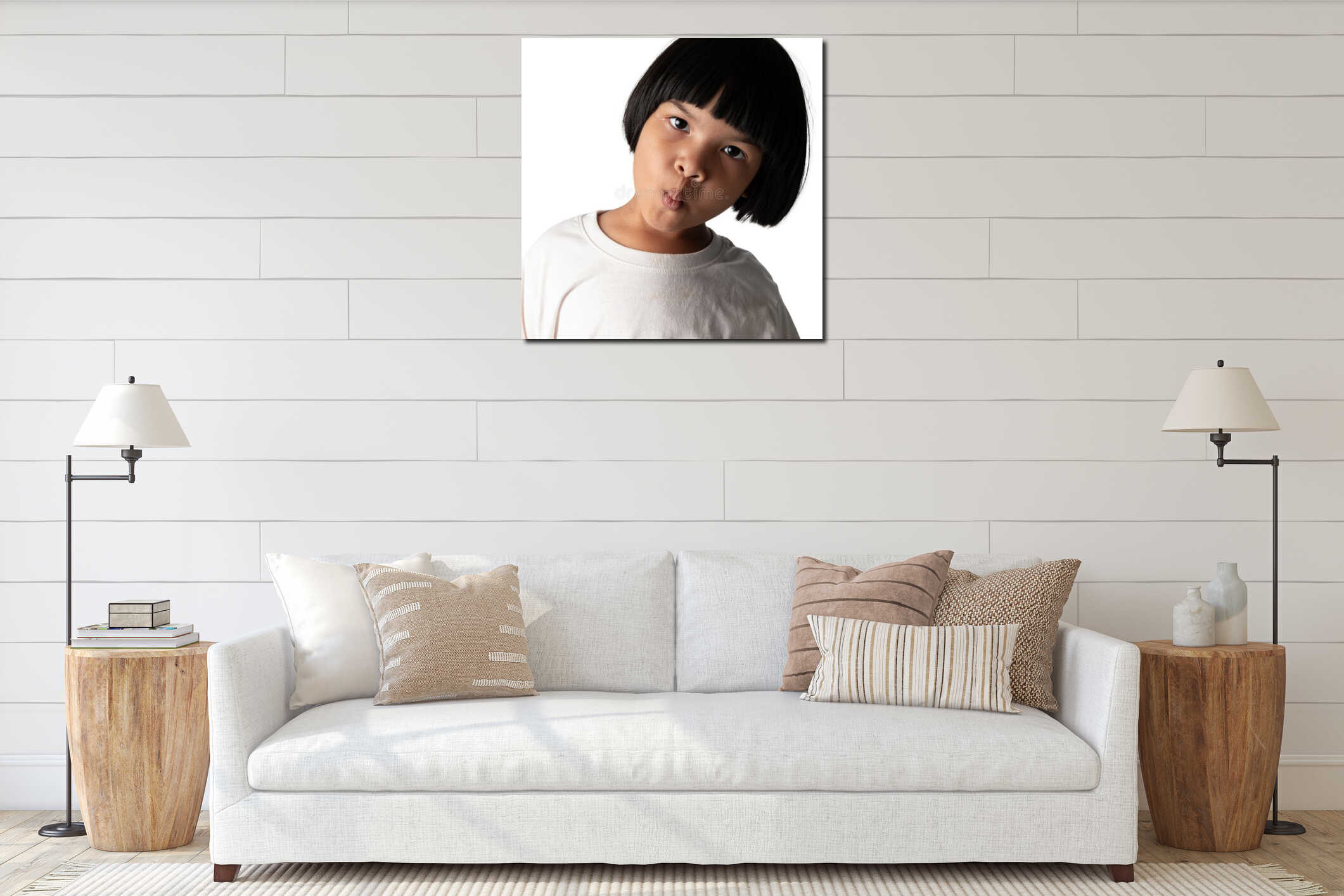 Canvas hanging interior mockup