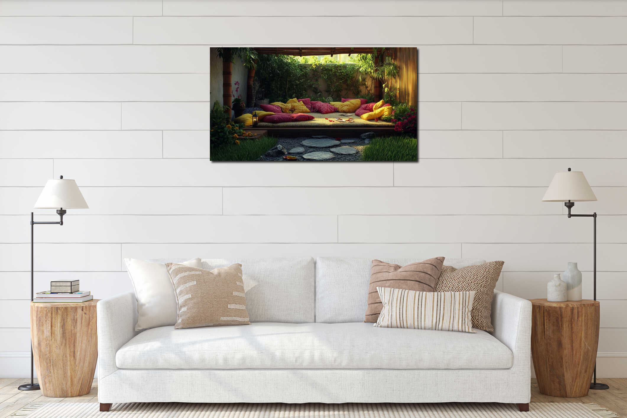 Canvas hanging interior mockup