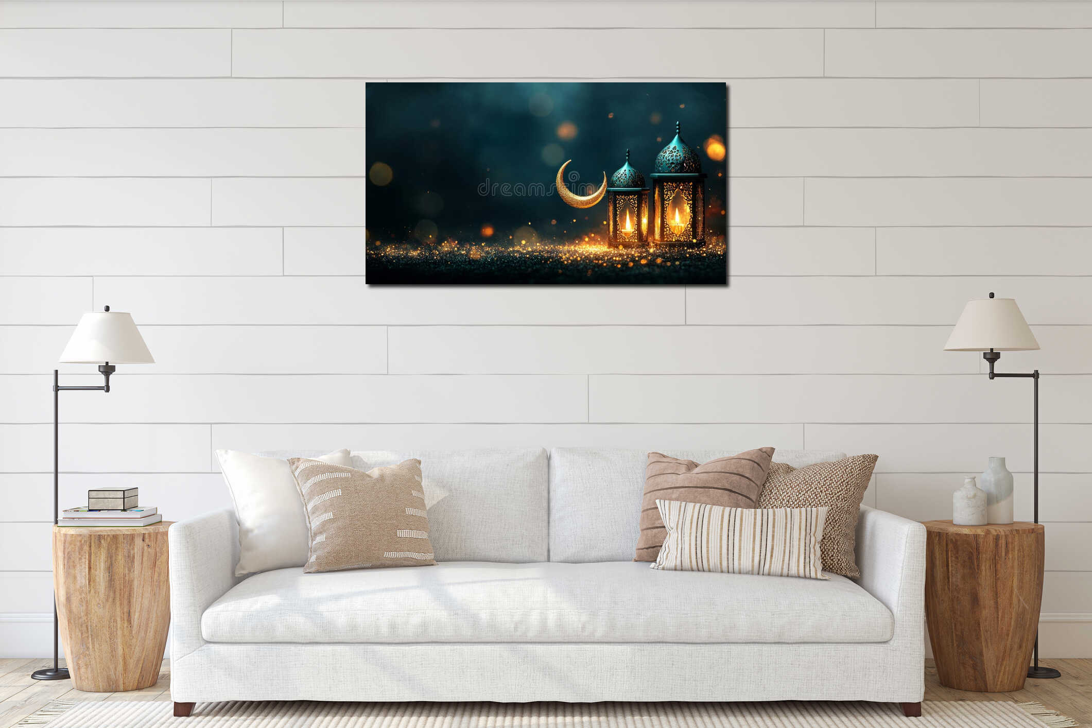 Canvas hanging interior mockup