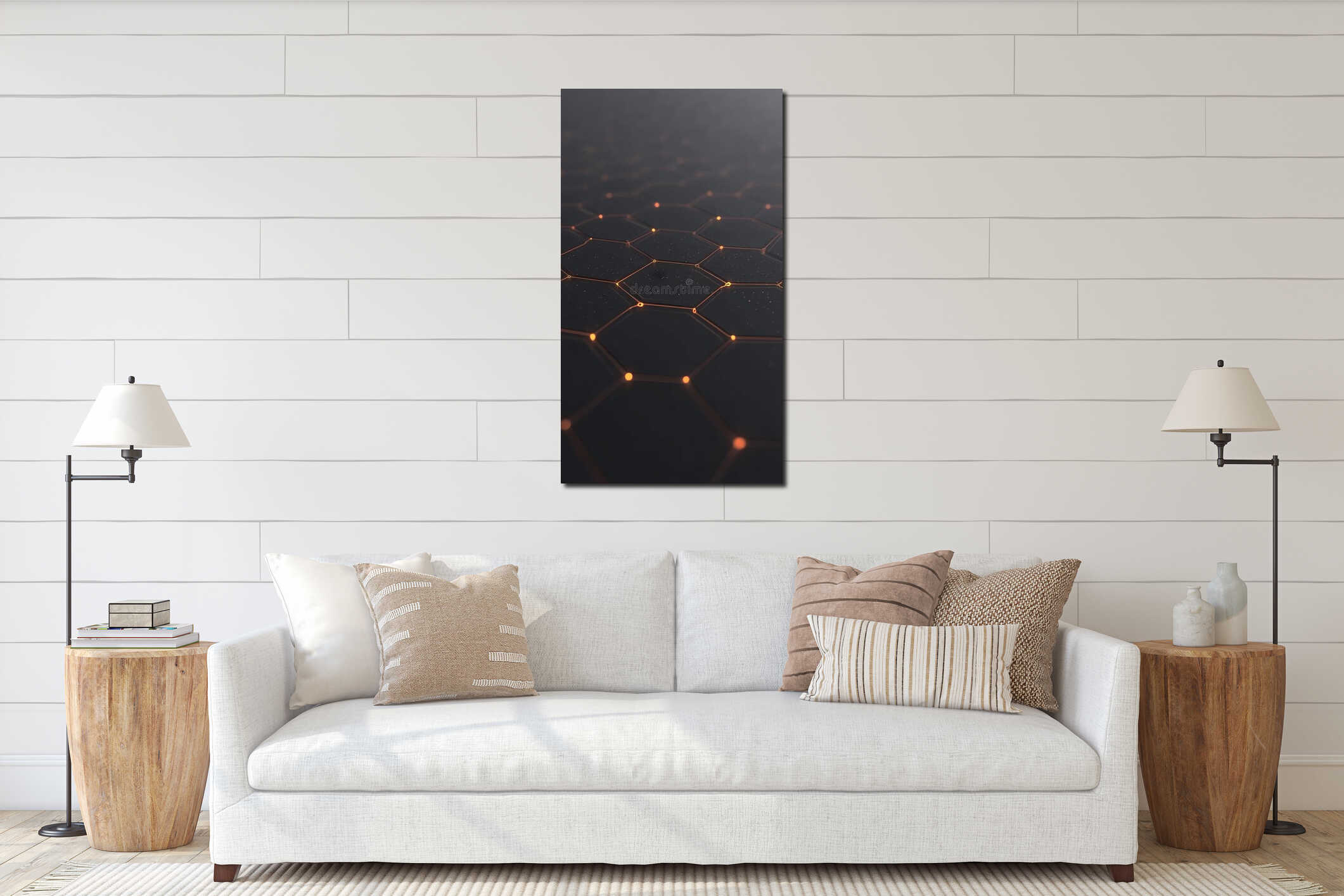 Canvas hanging interior mockup