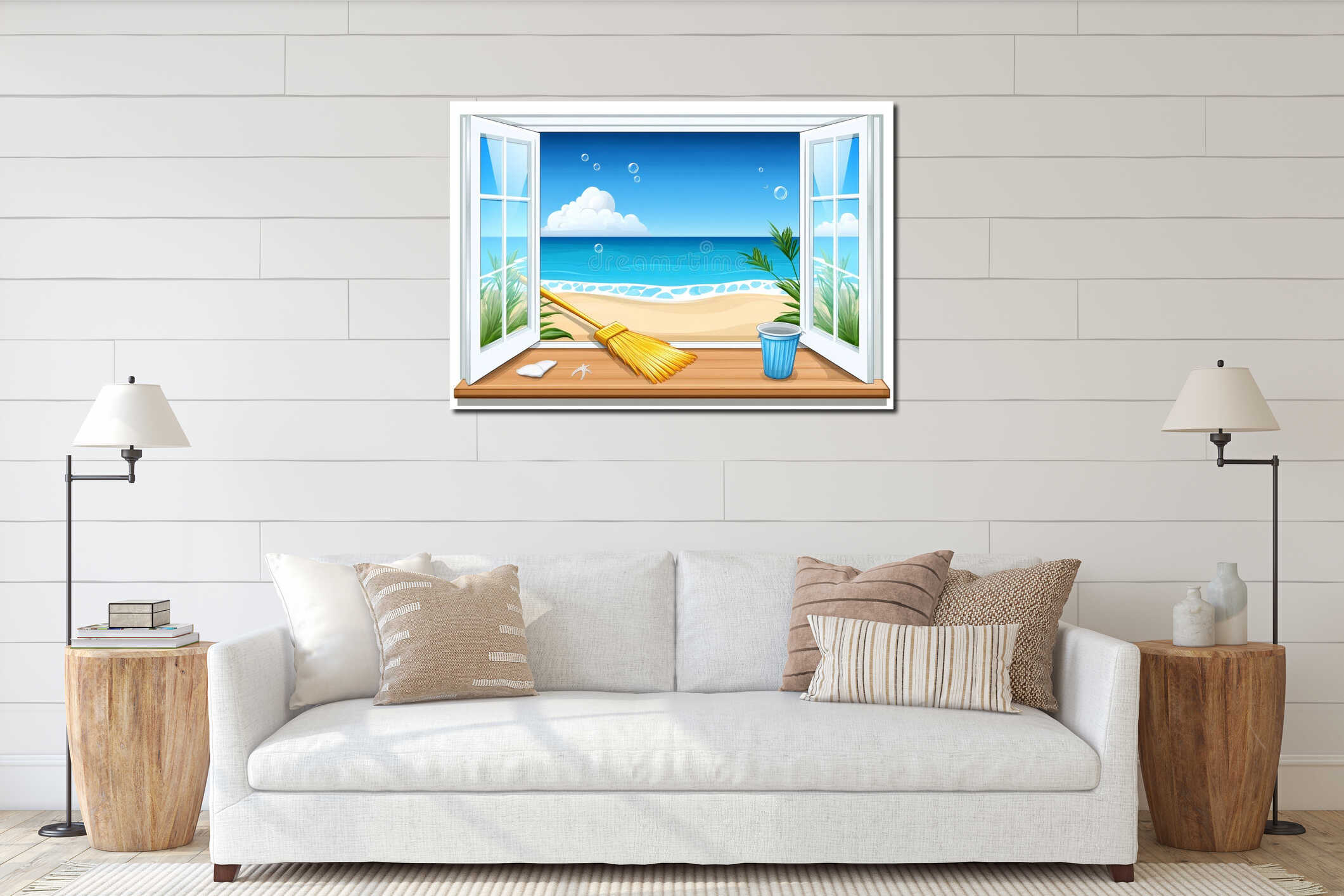 Canvas hanging interior mockup
