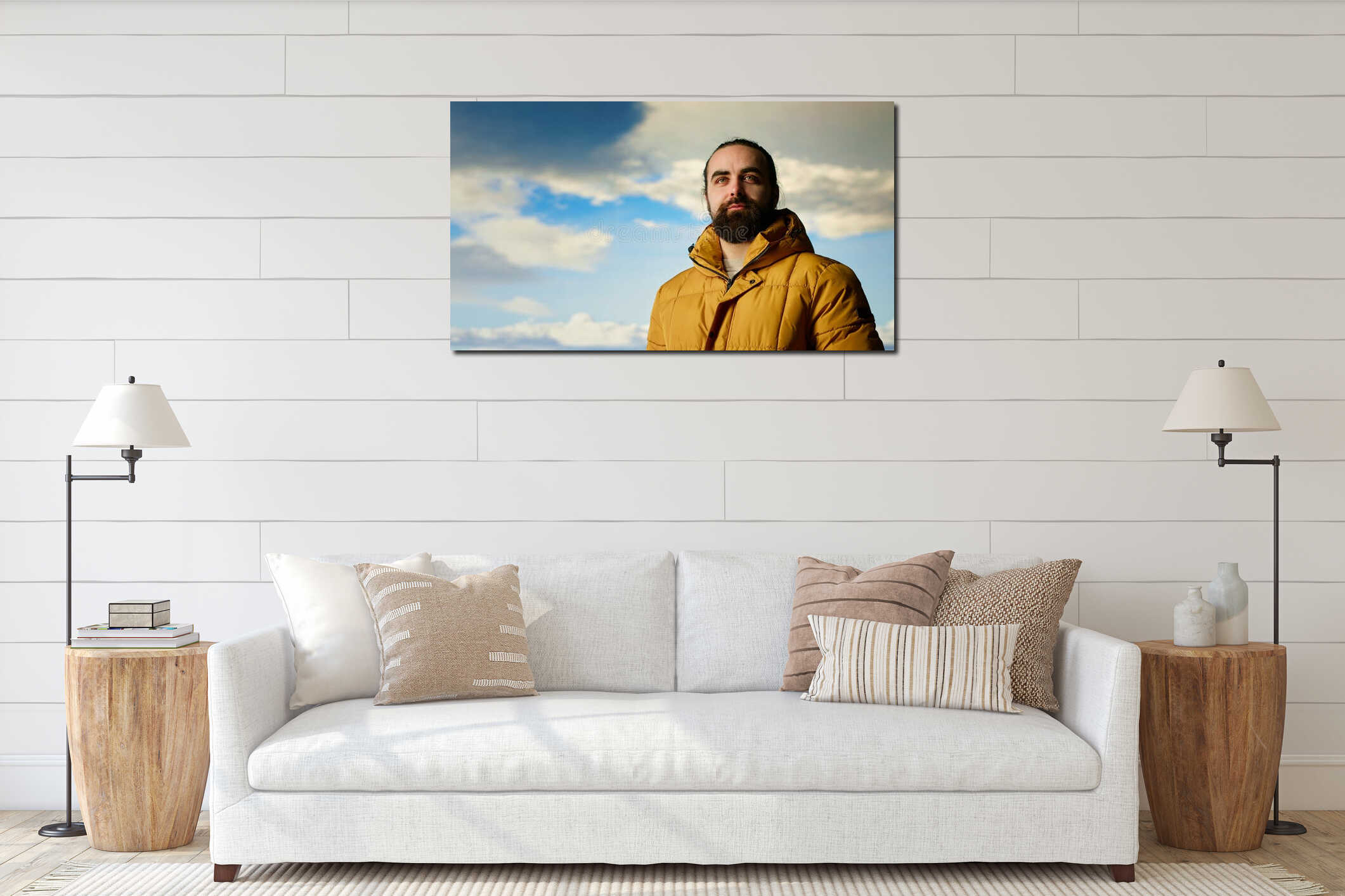 Canvas hanging interior mockup
