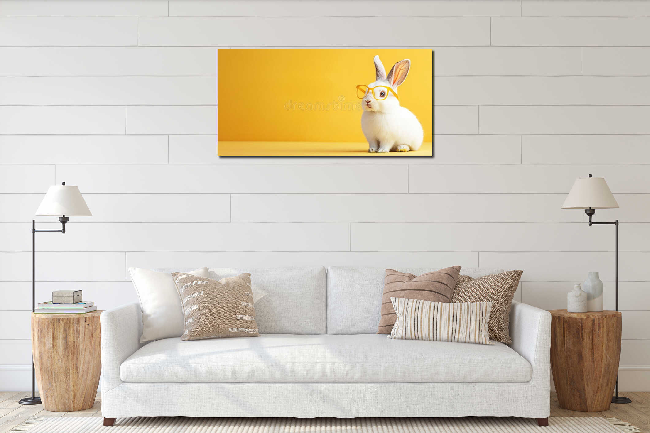 Canvas hanging interior mockup