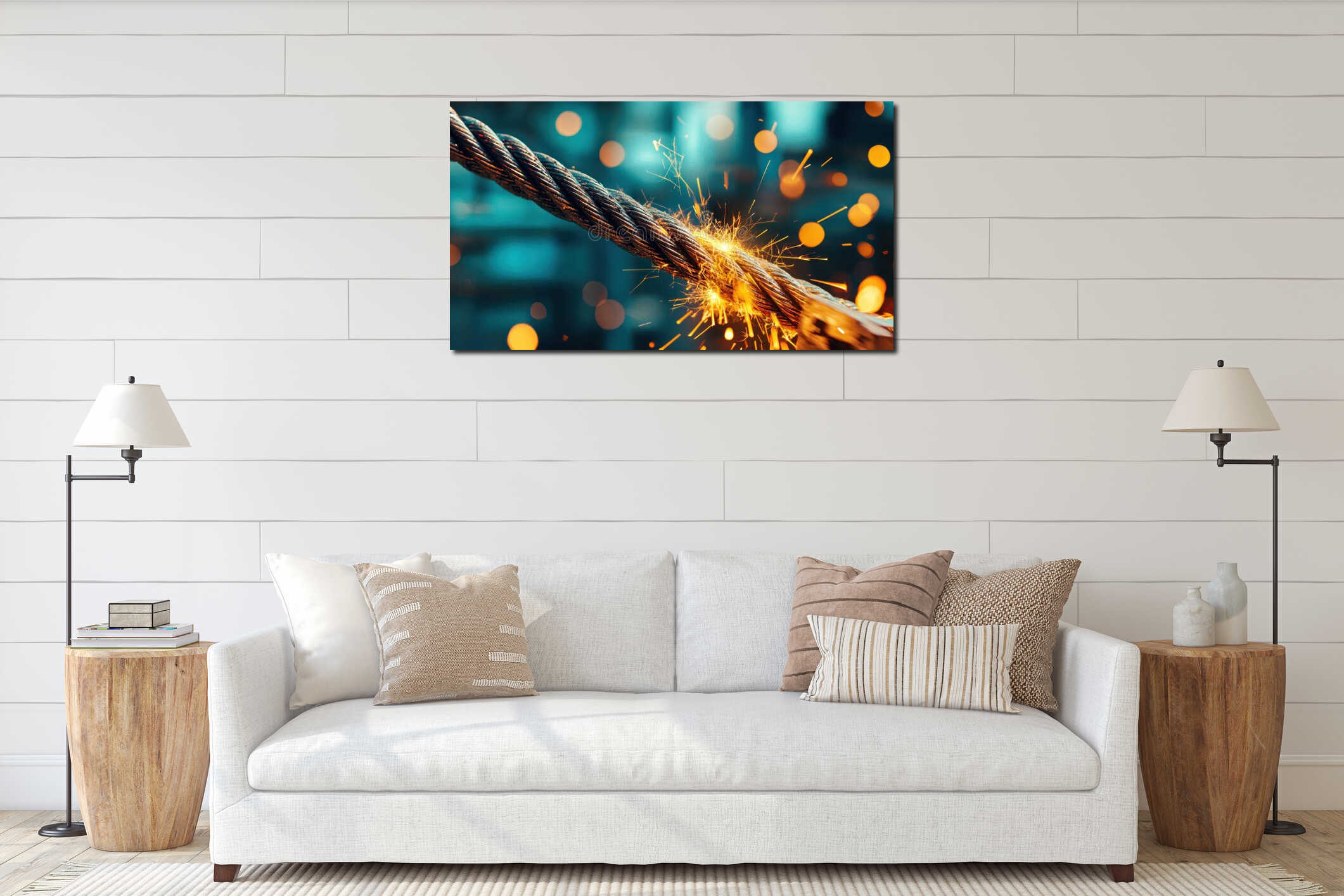 Canvas hanging interior mockup
