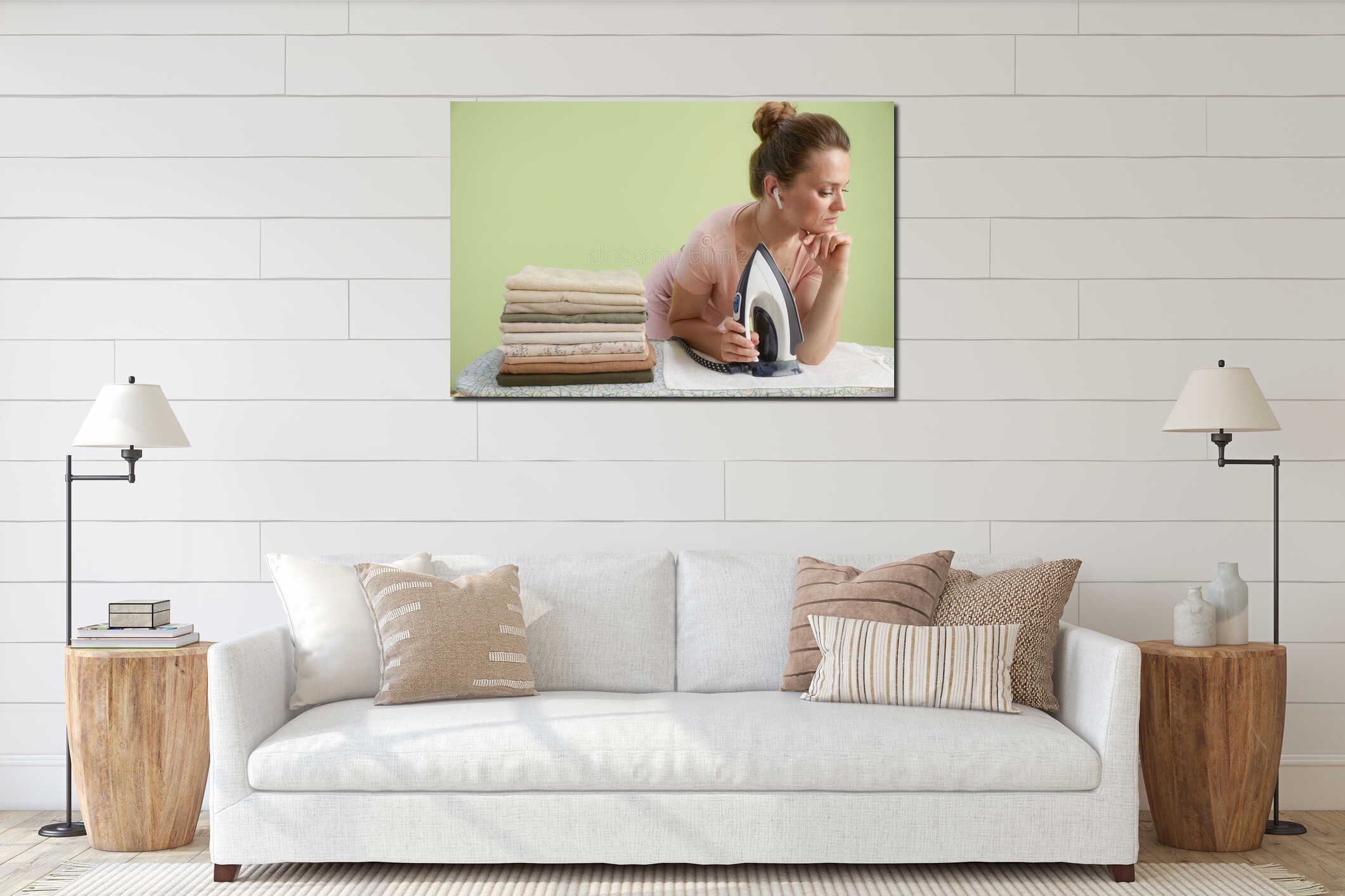 Canvas hanging interior mockup