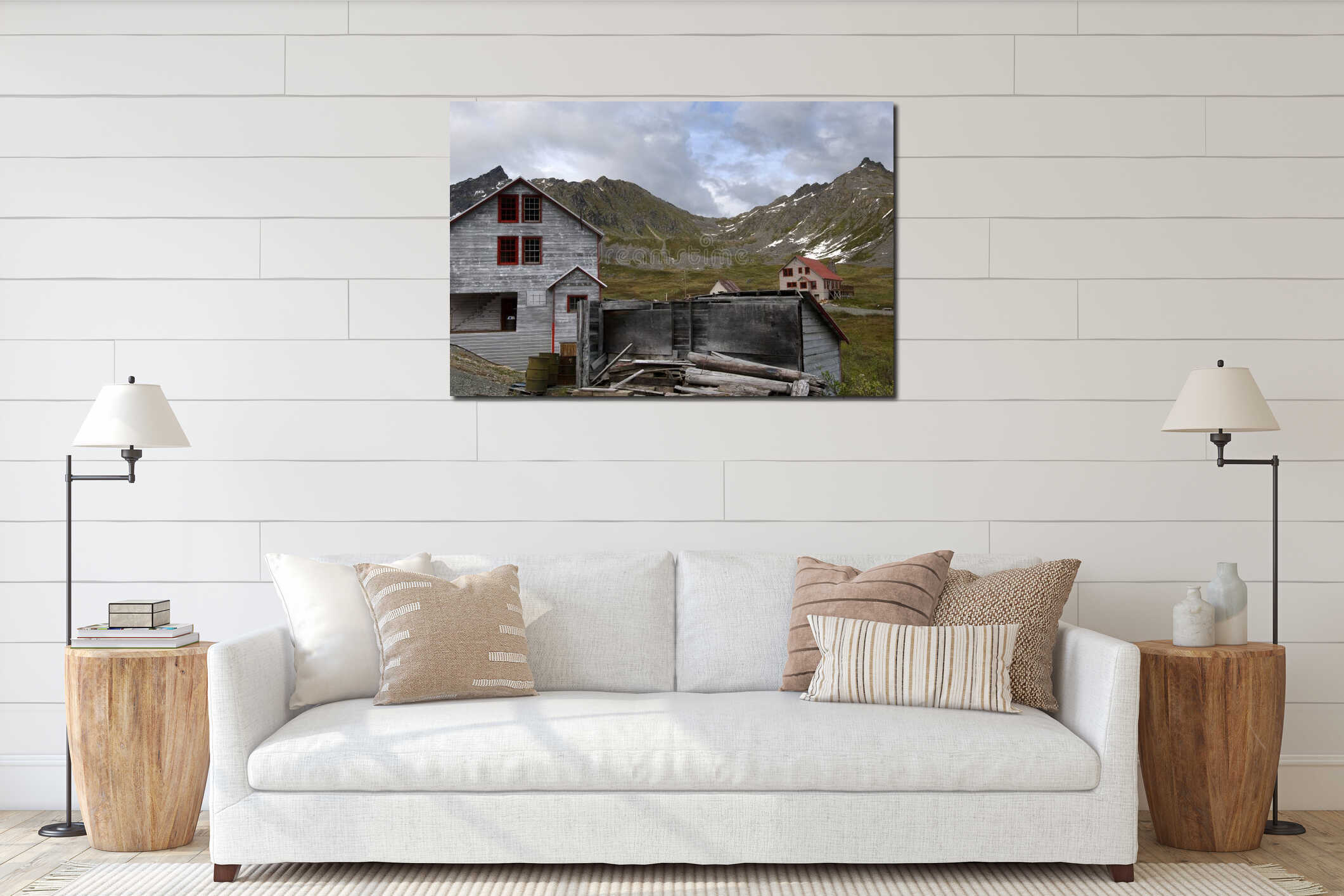 Canvas hanging interior mockup