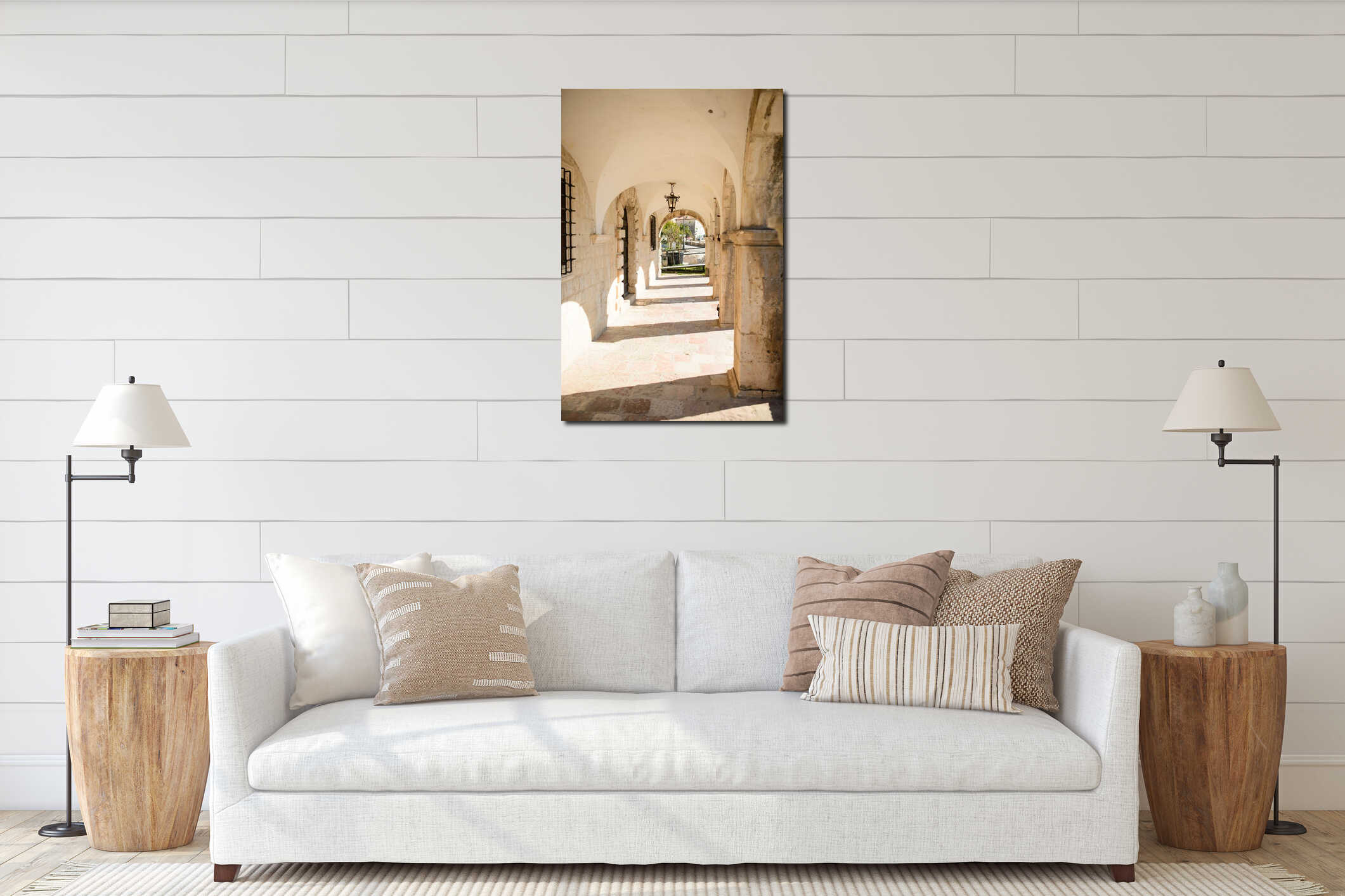 Canvas hanging interior mockup