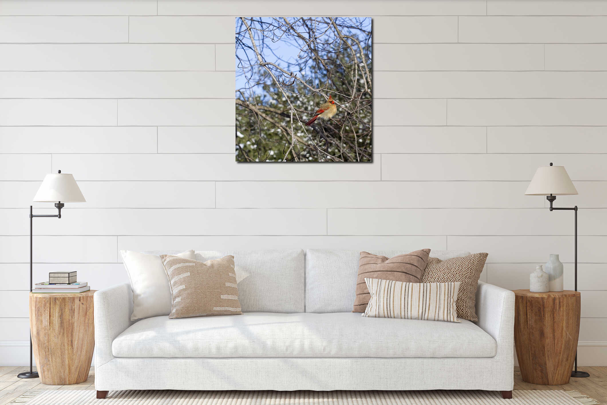 Canvas hanging interior mockup