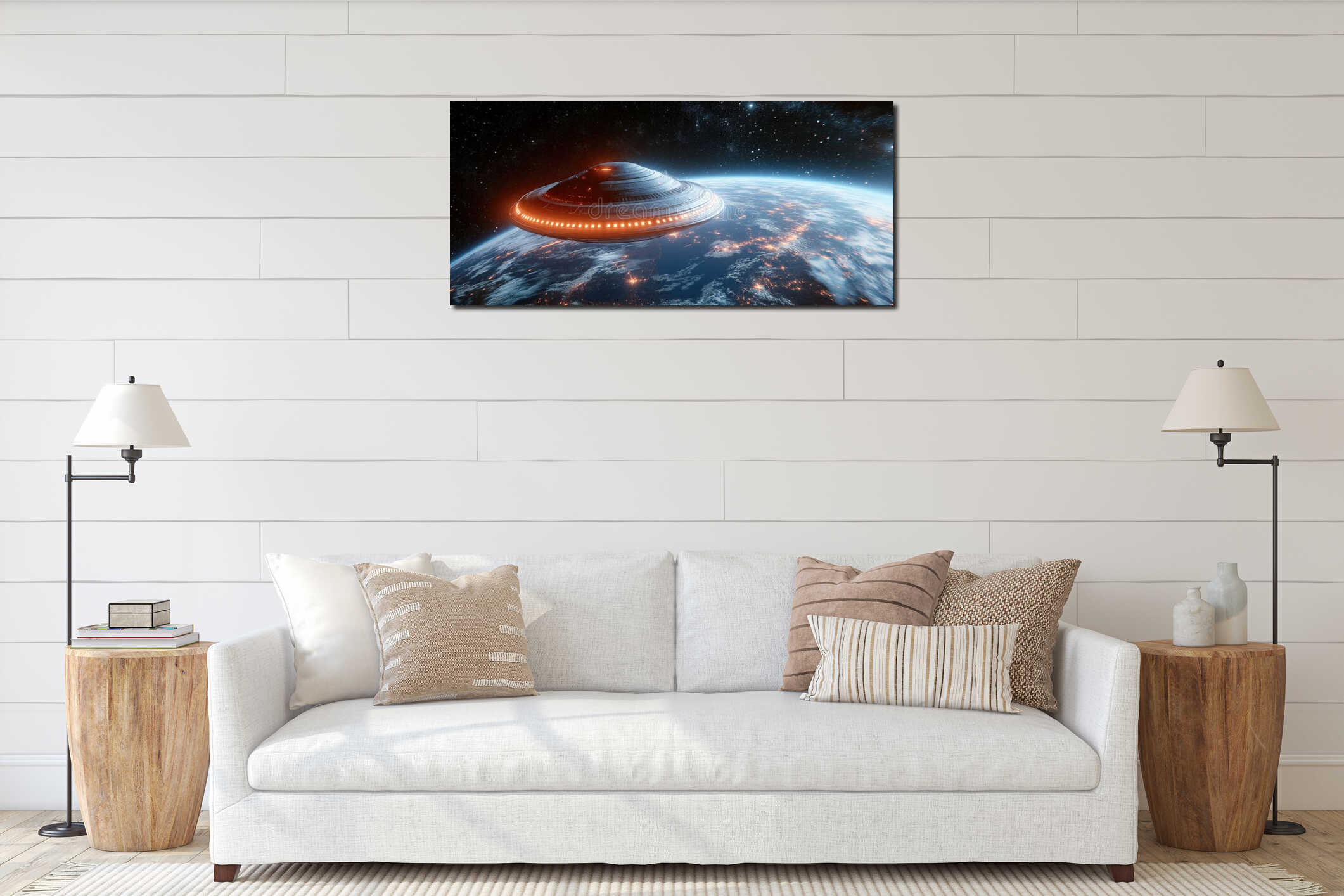 Canvas hanging interior mockup