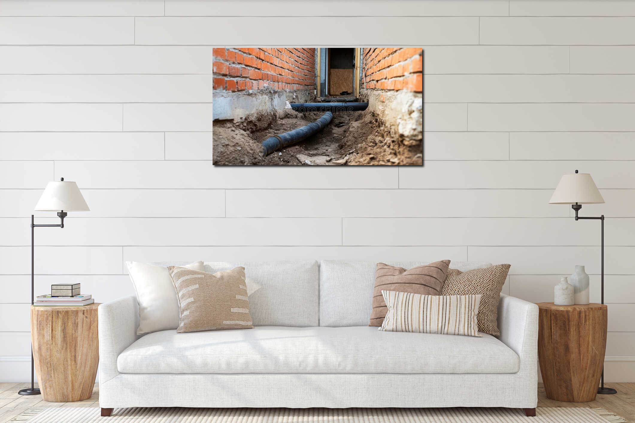 Canvas hanging interior mockup
