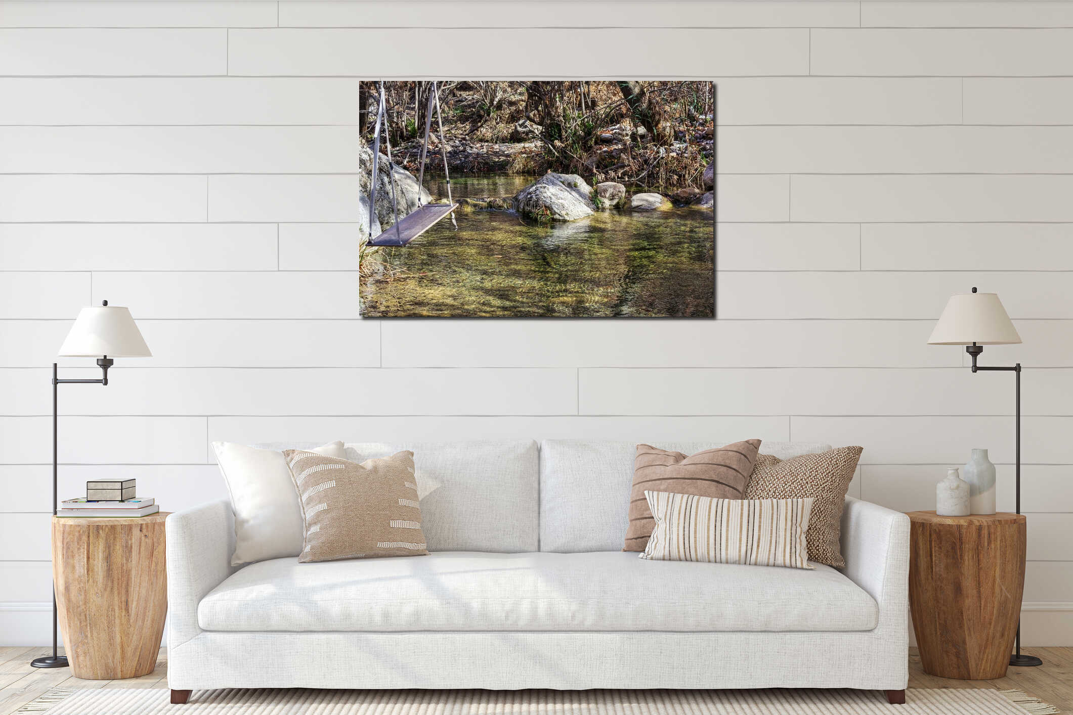 Canvas hanging interior mockup