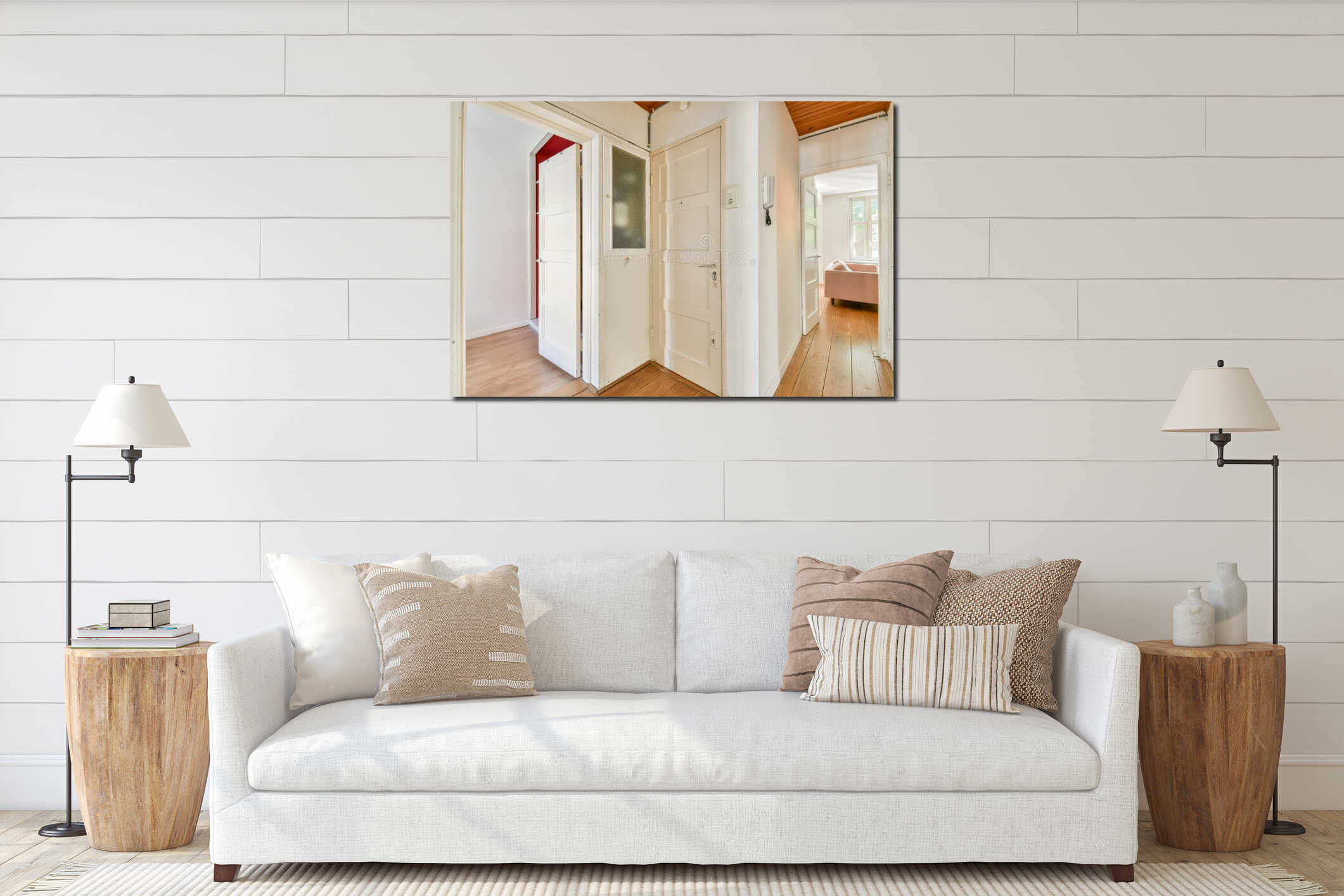 Canvas hanging interior mockup