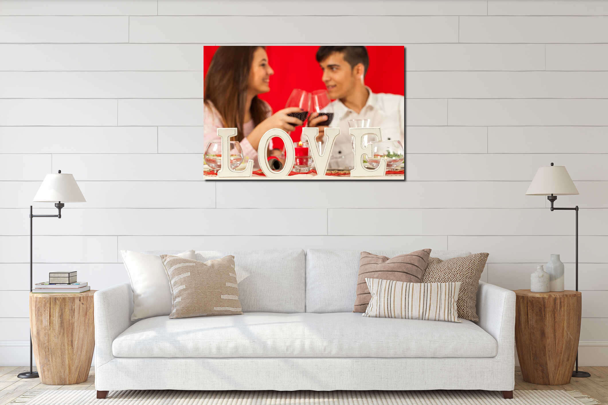 Canvas hanging interior mockup