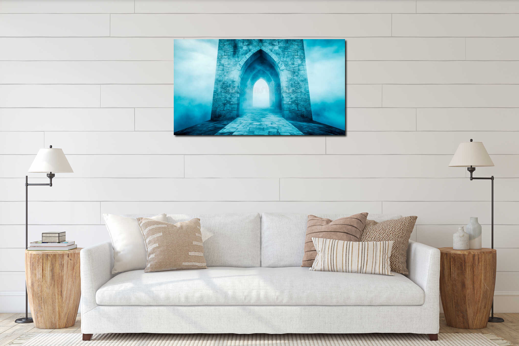 Canvas hanging interior mockup