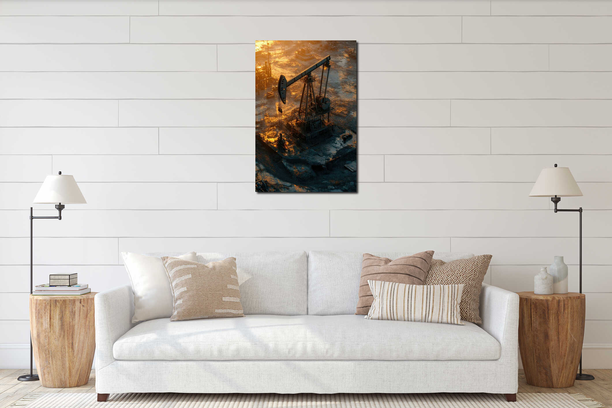 Canvas hanging interior mockup