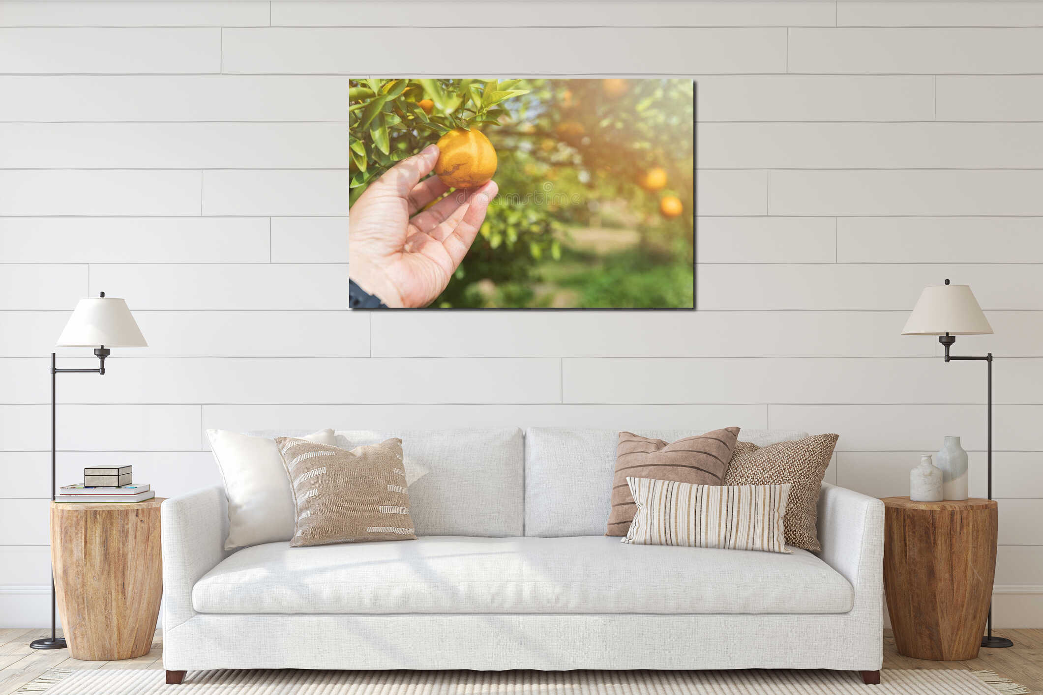 Canvas hanging interior mockup