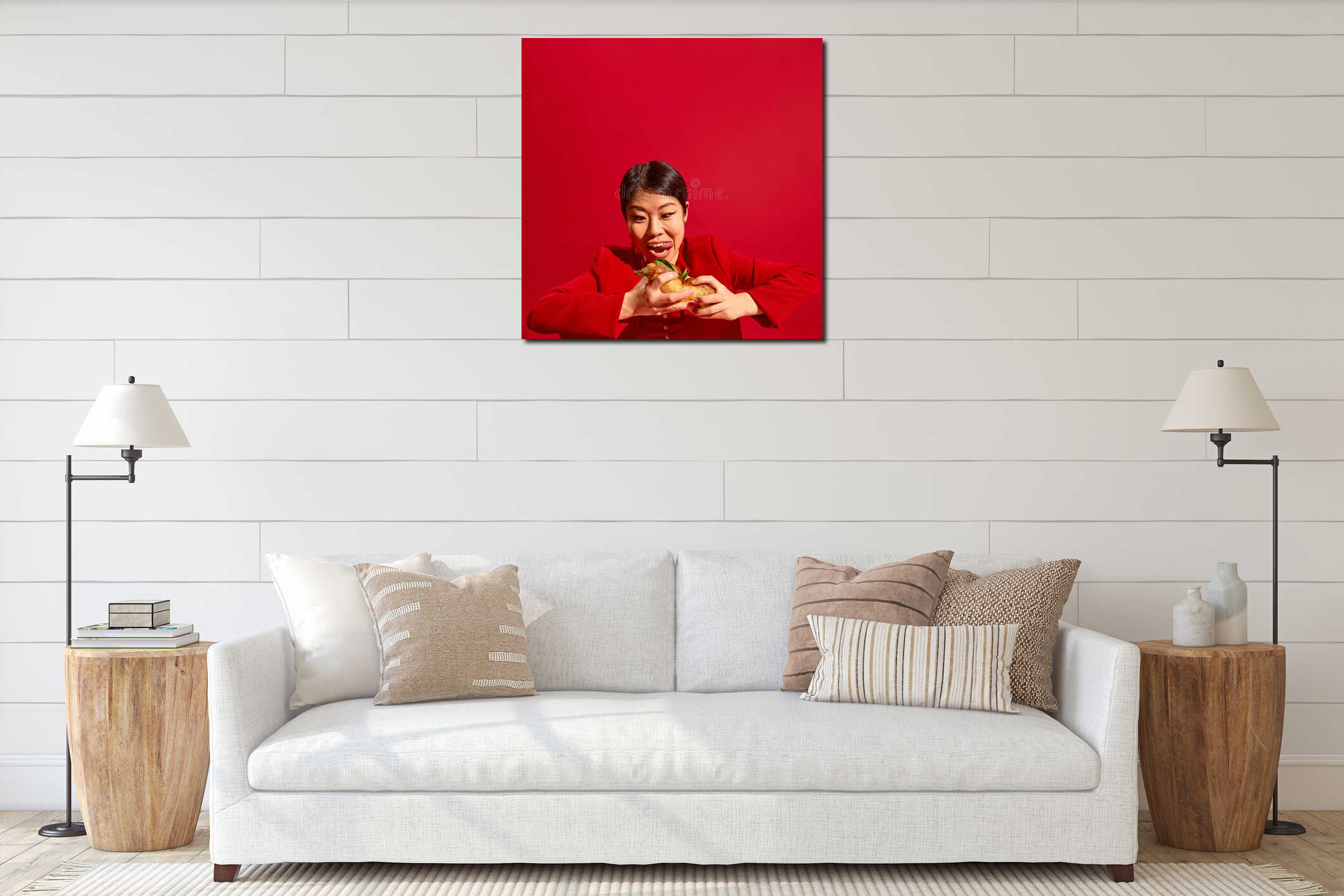 Canvas hanging interior mockup