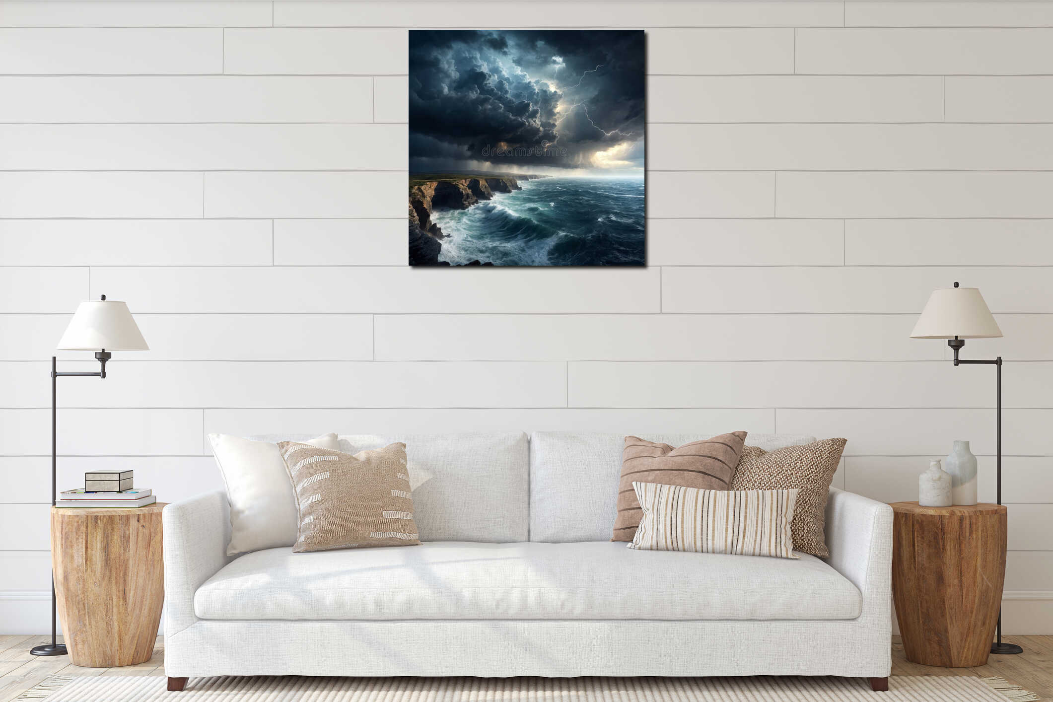 Canvas hanging interior mockup