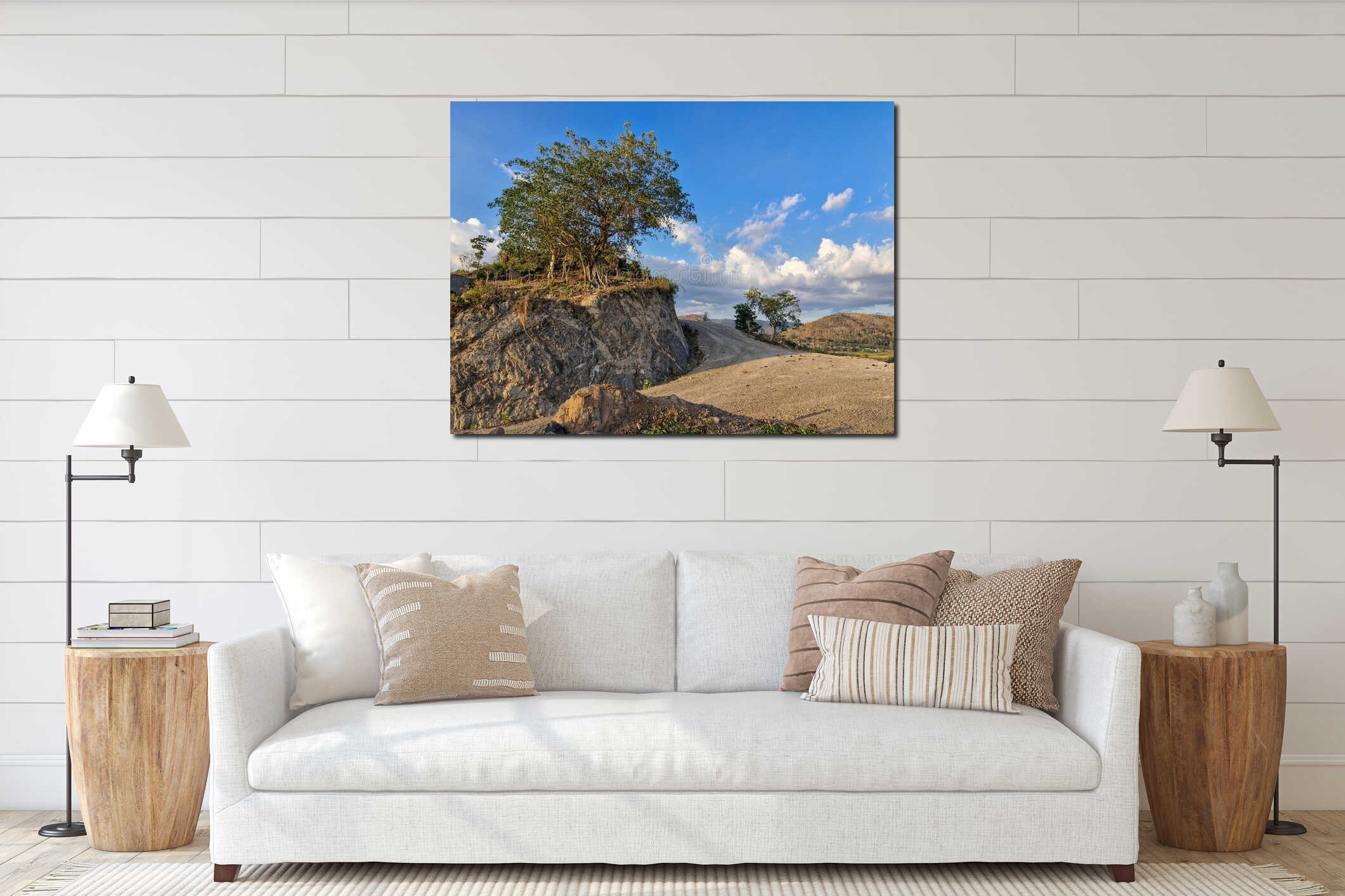 Canvas hanging interior mockup