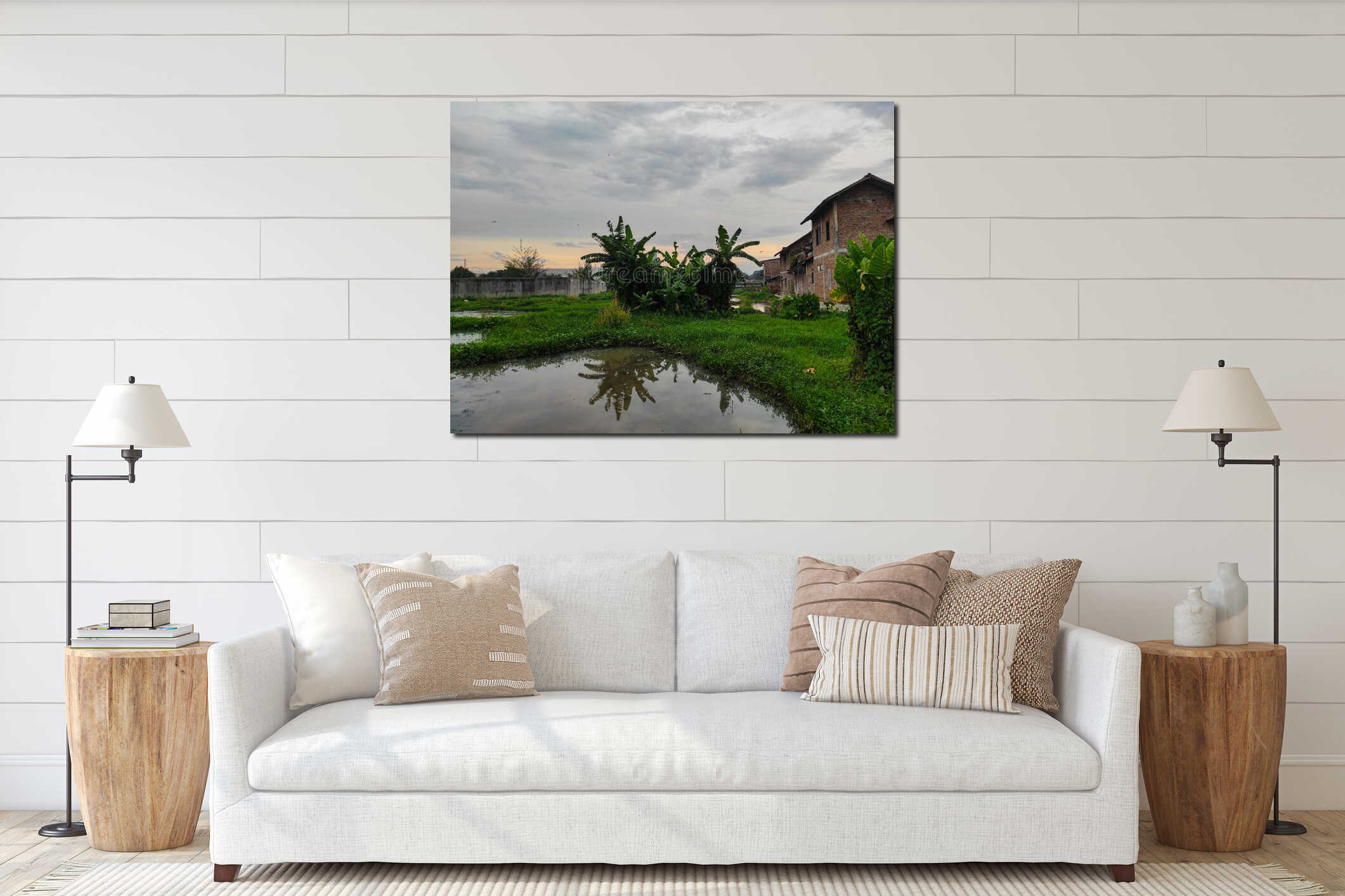 Canvas hanging interior mockup