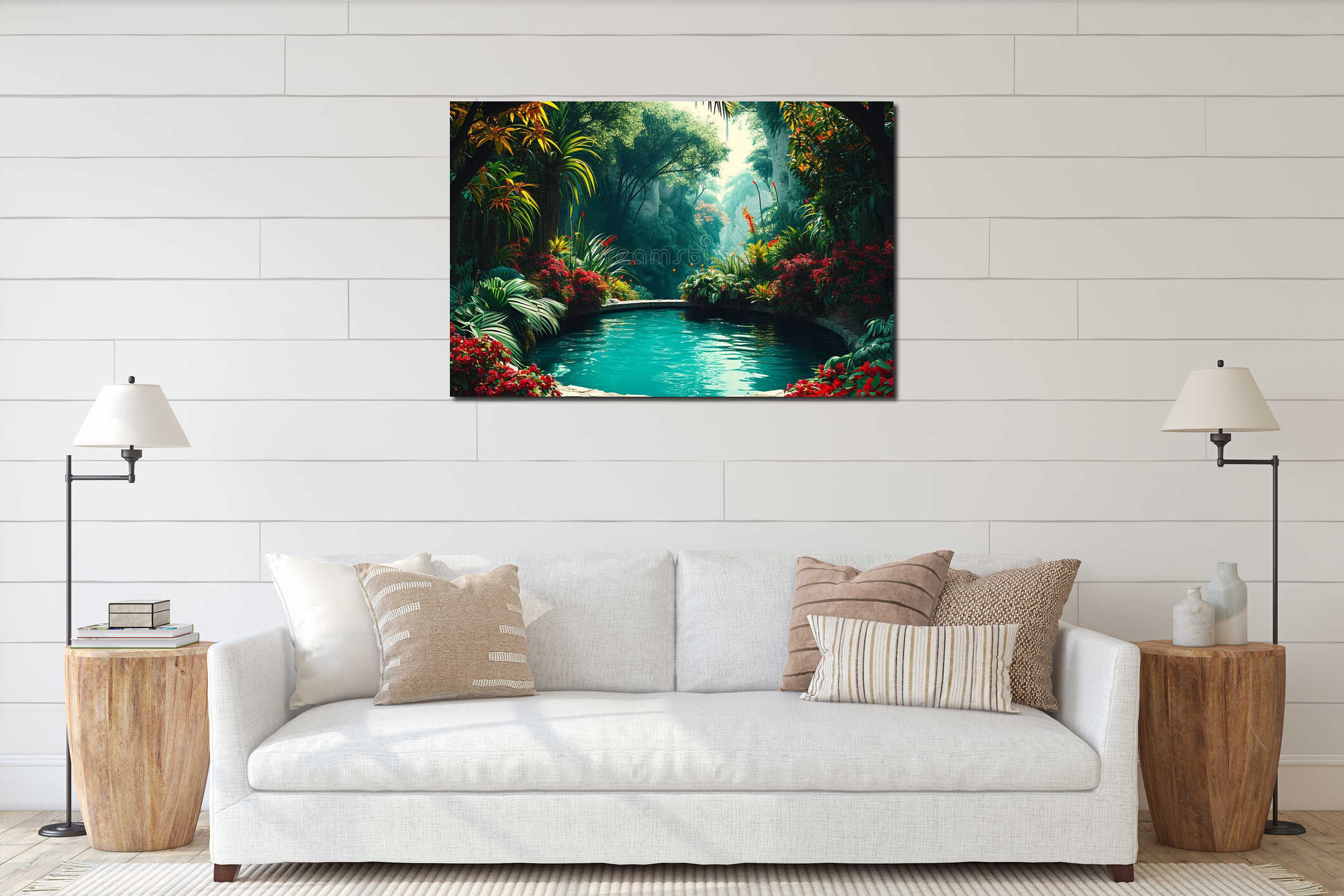Canvas hanging interior mockup